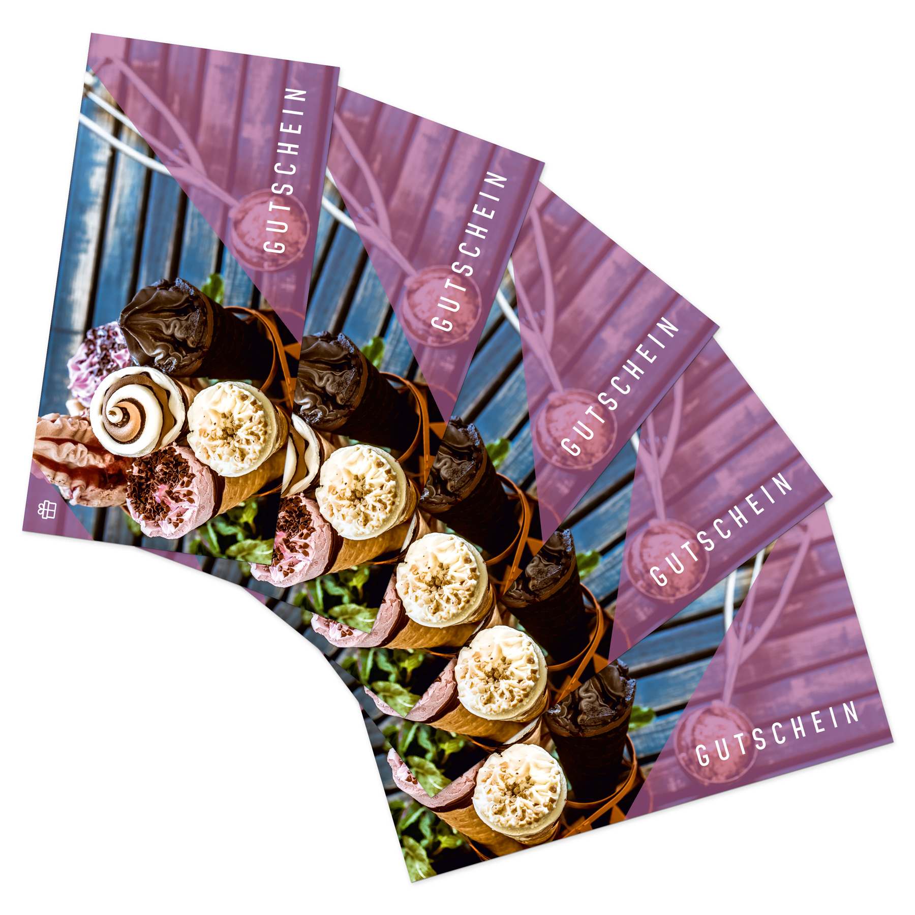 itenga 5x Geschenkgutscheine Eis Eiscaf� (Motiv 28) Post...