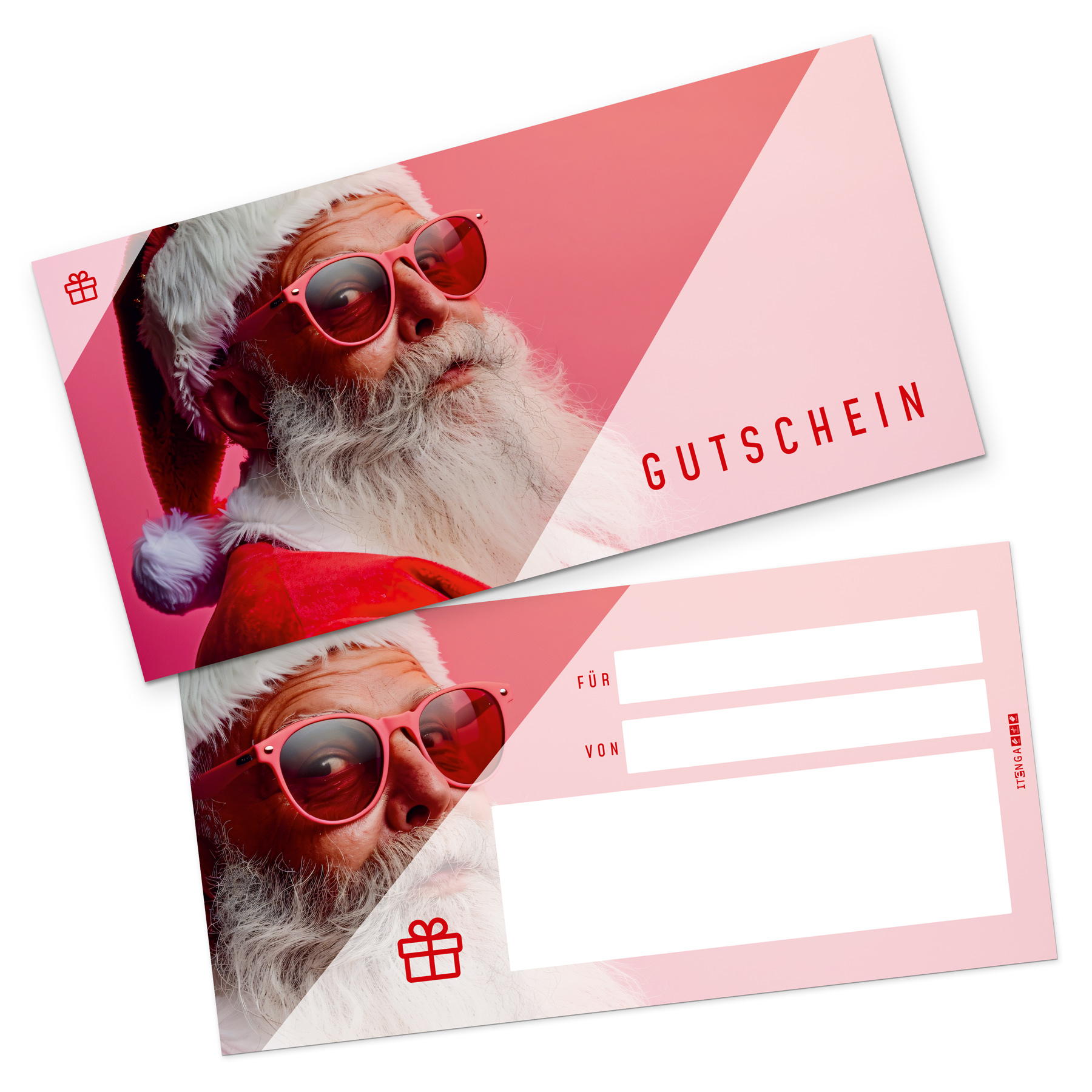 itenga 5x Geschenkgutscheine Weihnachten Santa Weihnacht...