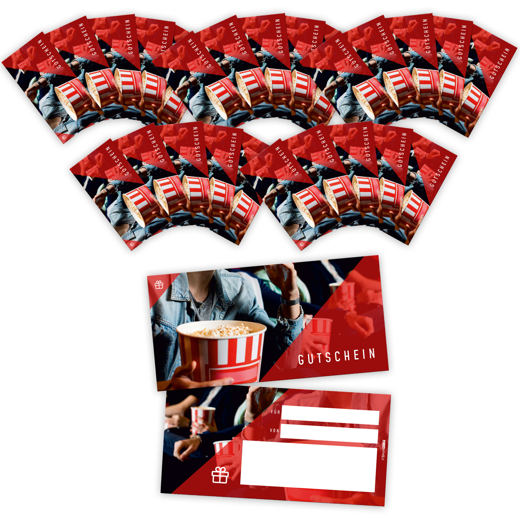 itenga 25x Geschenkgutscheine Kino Filmabend (Motiv 25) ...