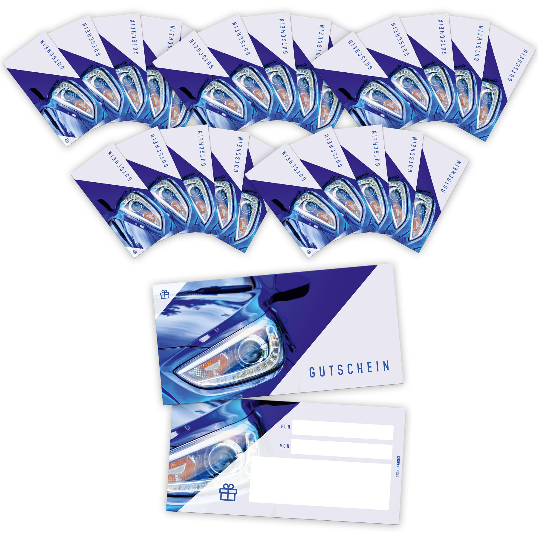 itenga 25x Geschenkgutscheine F�hrerschein Auto (Motiv 3...