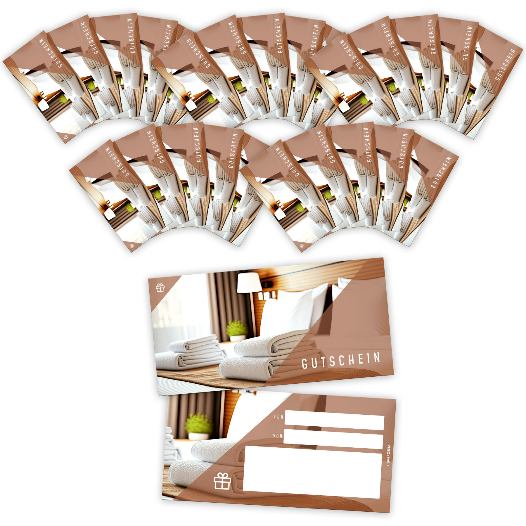 itenga 25x Geschenkgutscheine Hotel �bernachtung (Motiv ...