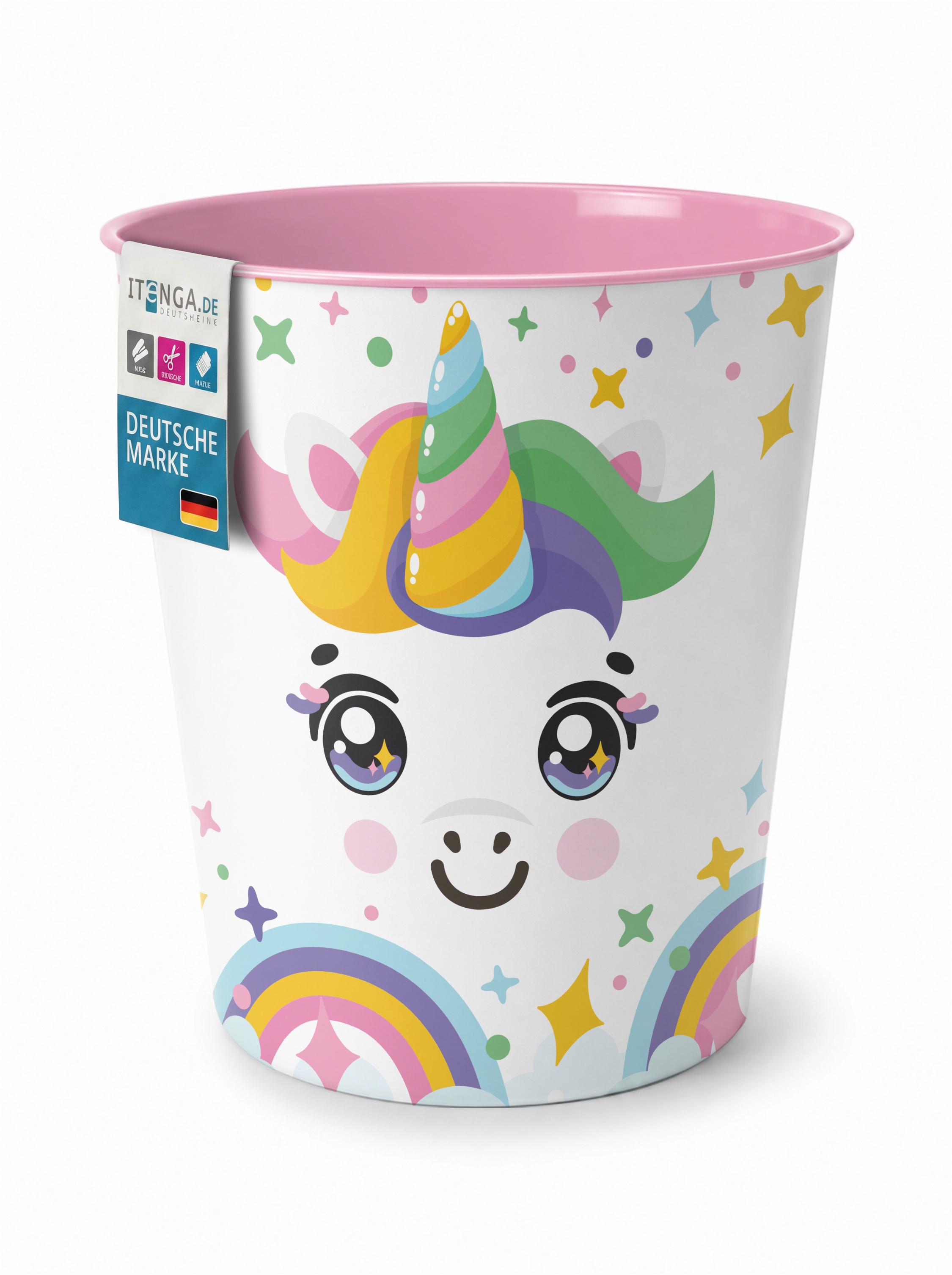 itenga Papierkorb Tiermotiv - EINHORN - Kawaii Design - ...