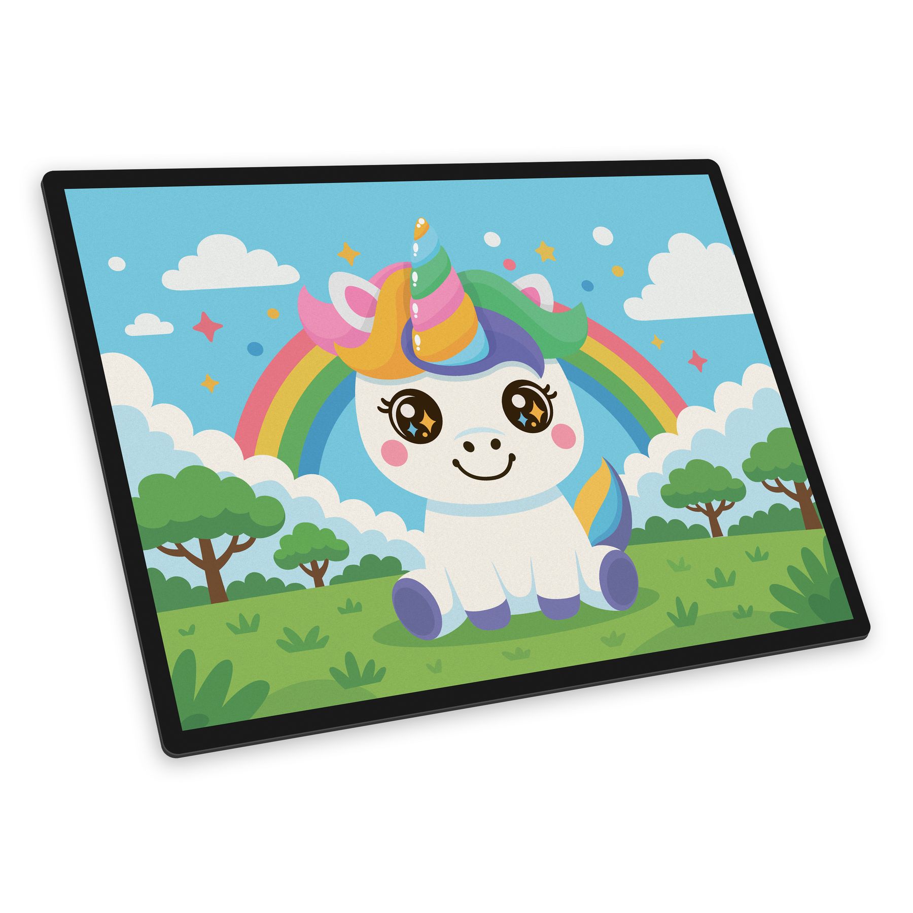 itenga Schreibunterlage V1 Motiv EINHORN im Kawaii Design