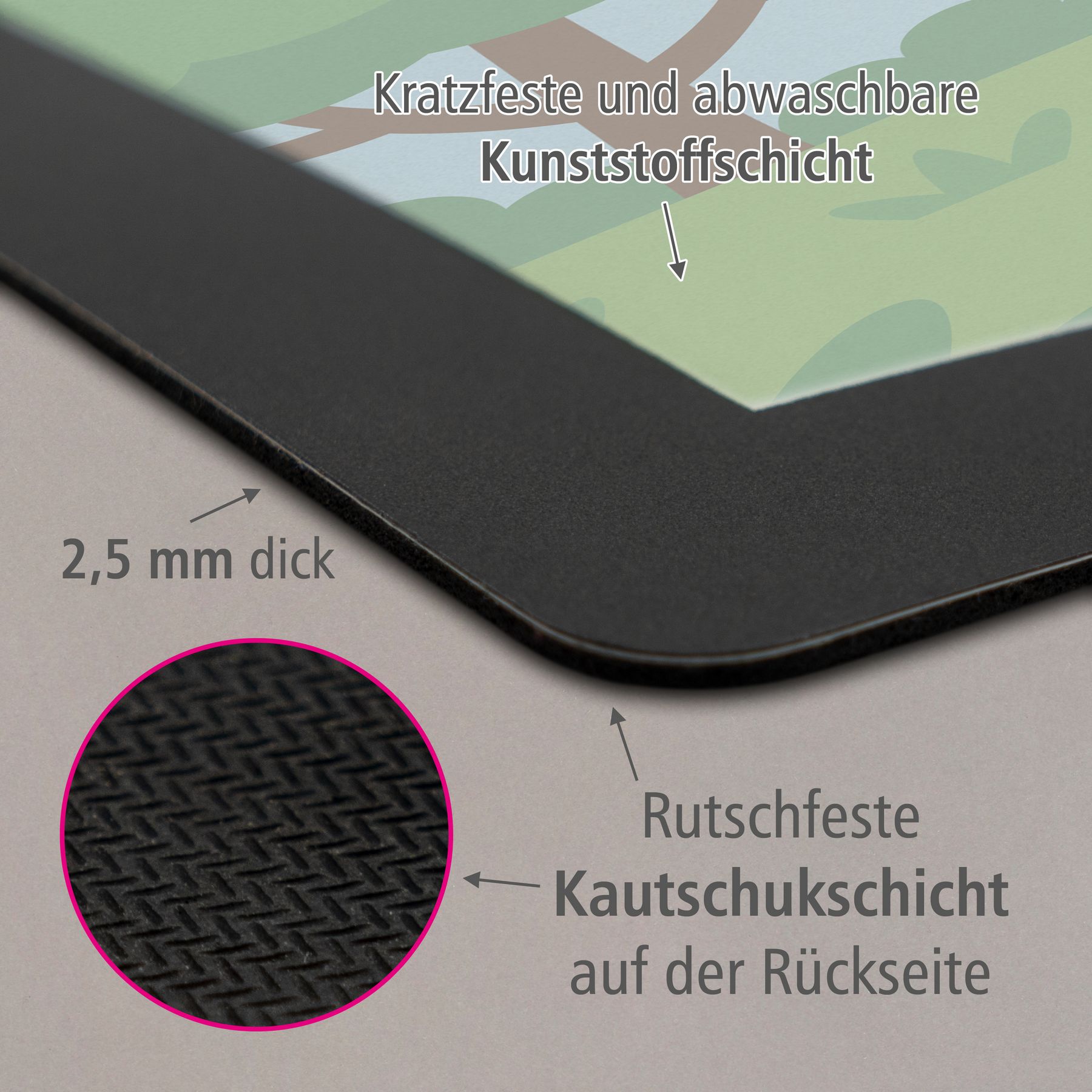 itenga Schreibunterlage V1 Motiv EINHORN im Kawaii Design