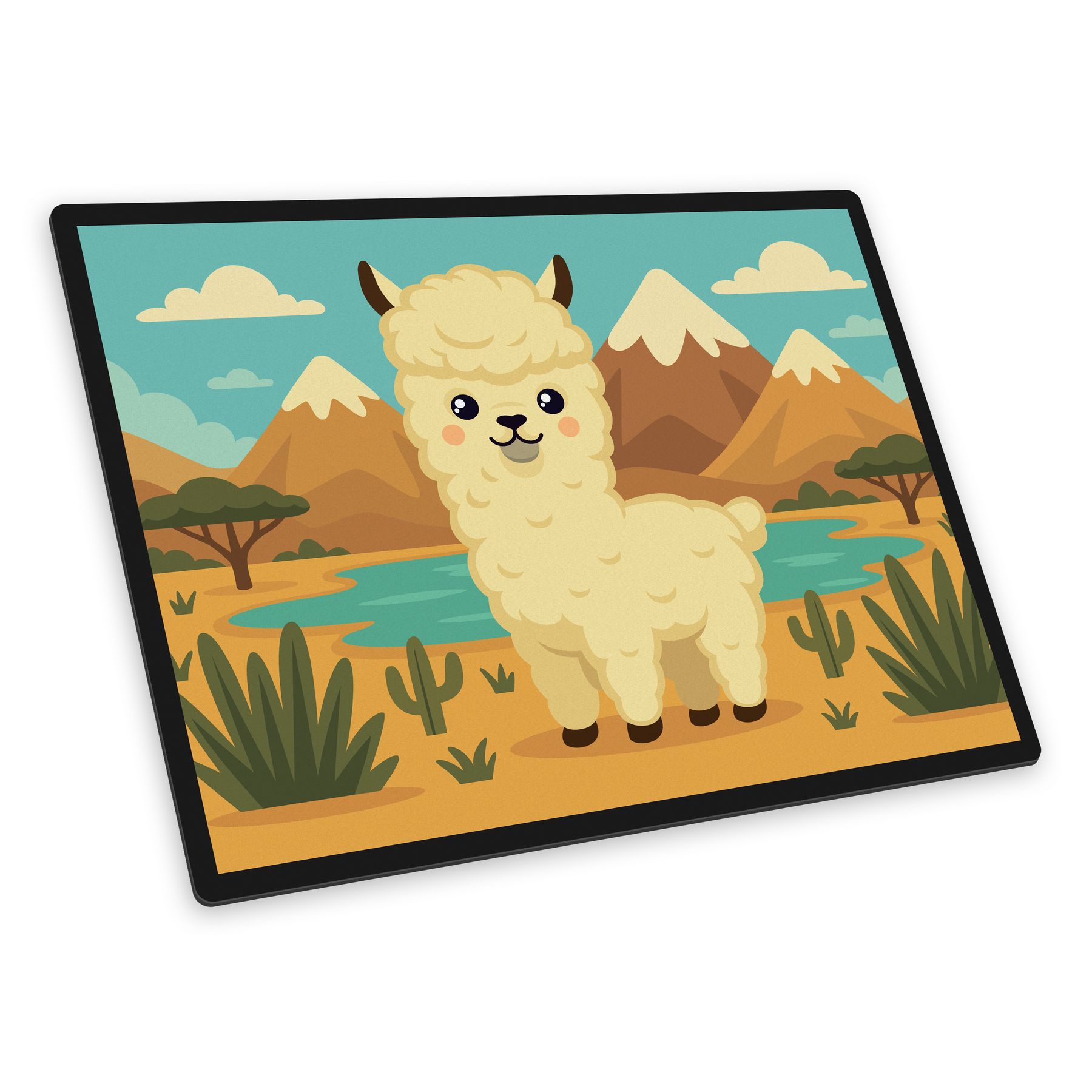 itenga Schreibunterlage V1 Motiv ALPAKA LAMA im Kawaii D...