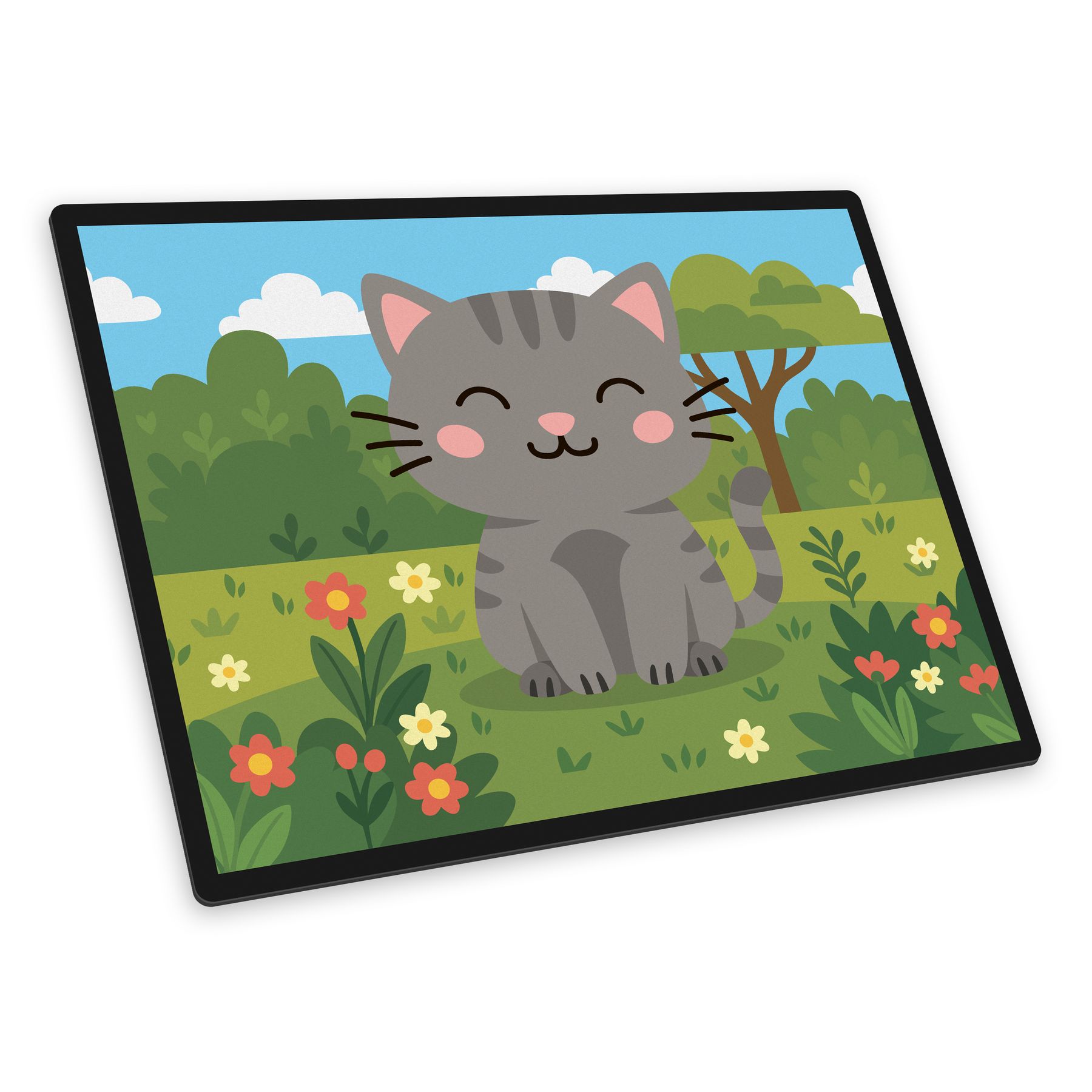 itenga Schreibunterlage V1 Motiv KATZE im Kawaii Design