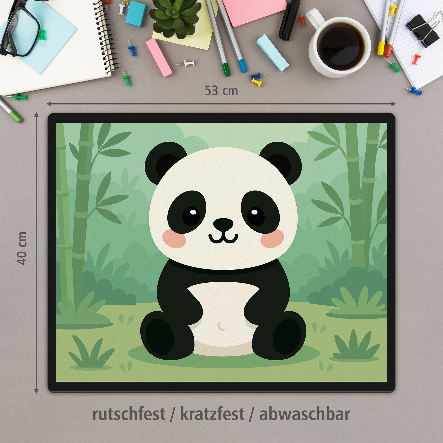 itenga Schreibunterlage V1 Motiv PANDA im Kawaii Design