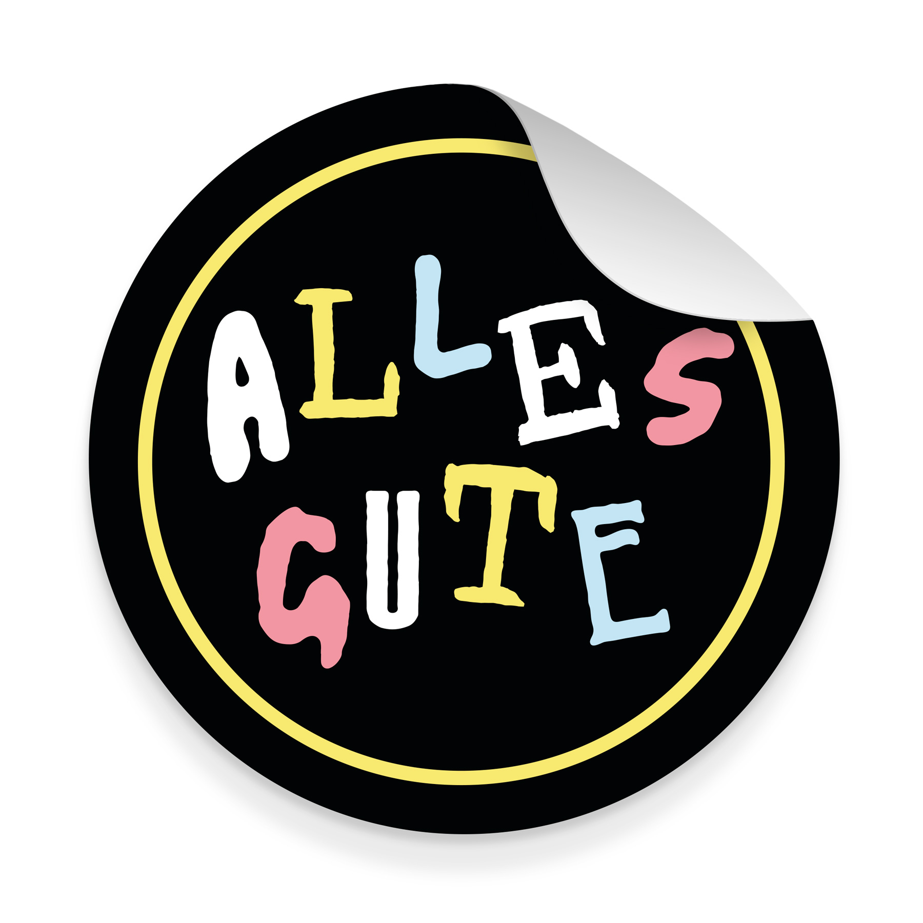 itenga Aufkleber 10x ALLES GUTE in Letter Art schwarz bu...