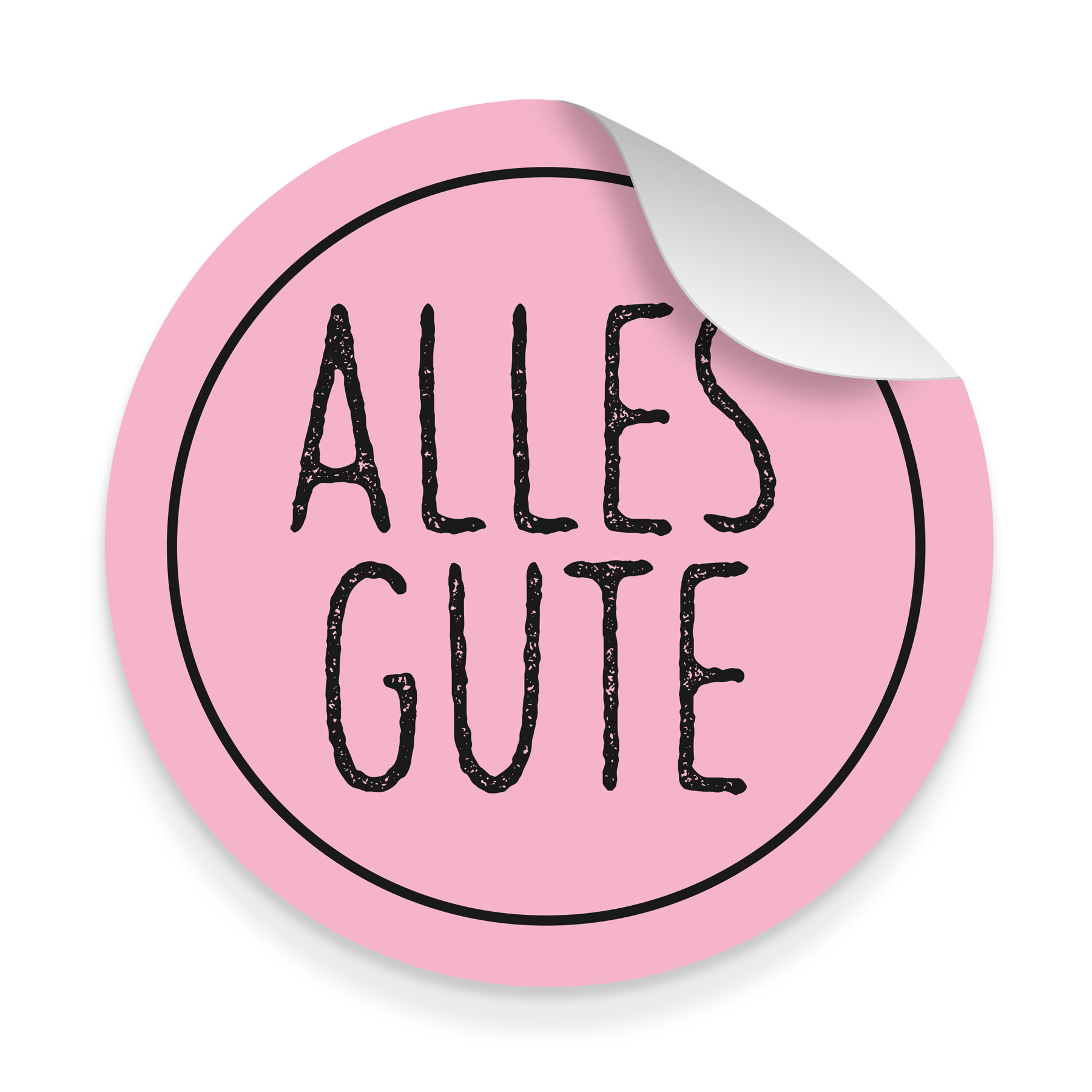 itenga Aufkleber 10x ALLES GUTE rosa schwarz 9,5 cm Durc...