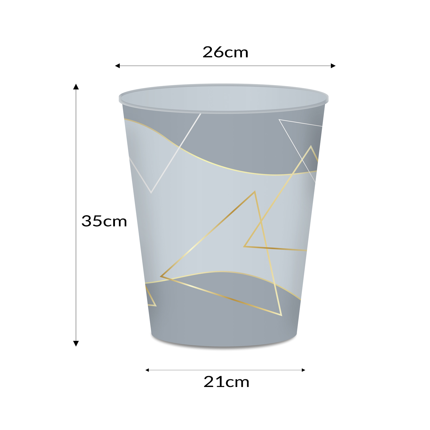 itenga Papierkorb BOC3 Dreiecke blau grau ca. 15 Liter