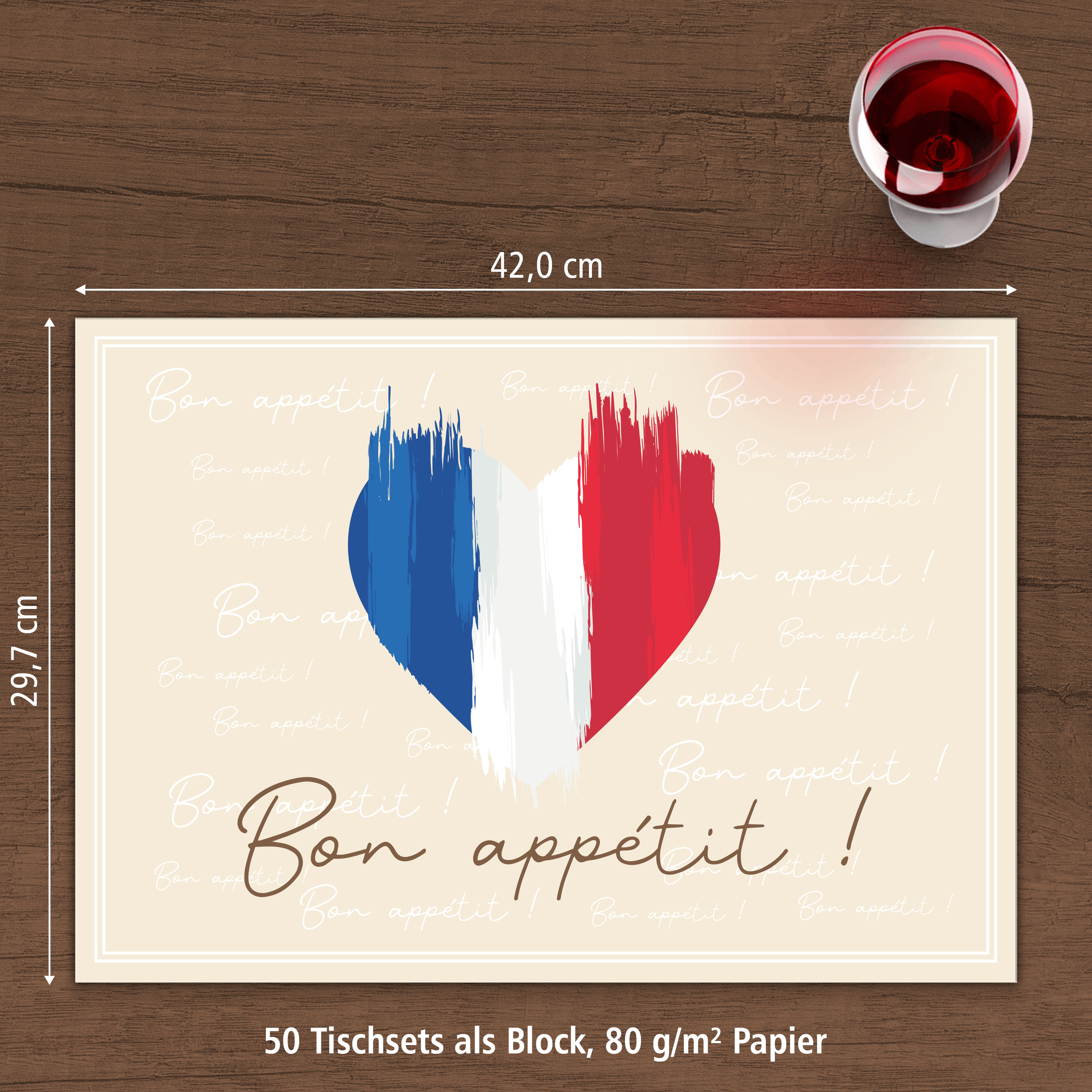 itenga Tischset FRANKREICH 50 Blatt Papier DIN A3