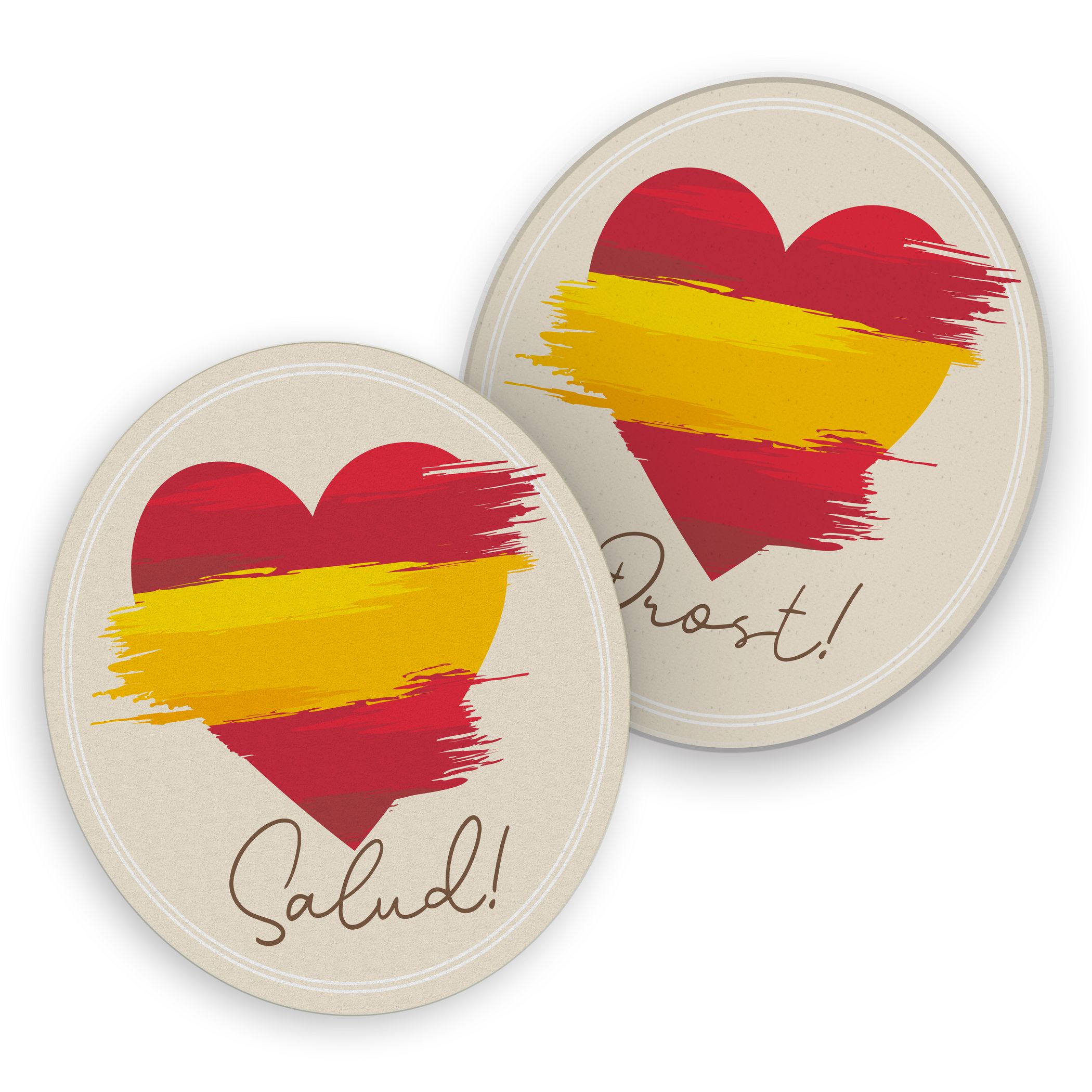 itenga 40x Bierdeckel Untersetzer Herz Flagge SPANIEN