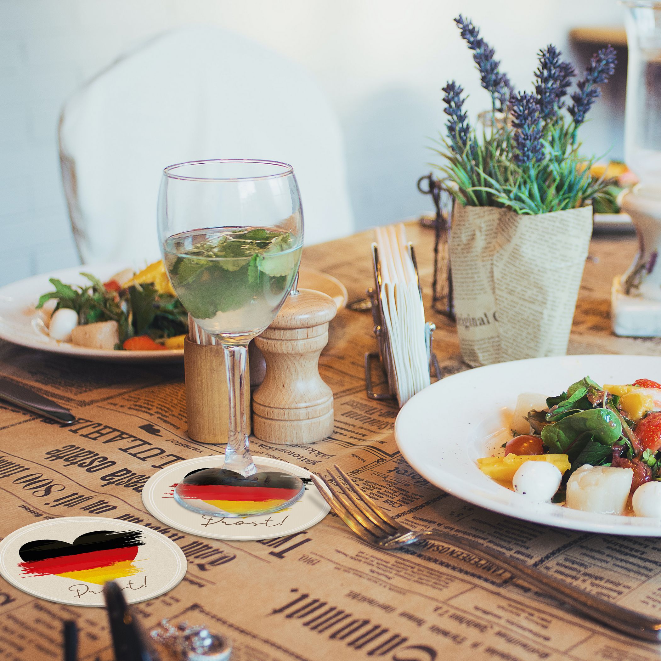 itenga 40x Bierdeckel Untersetzer Herz Flagge DEUTSCHLAND