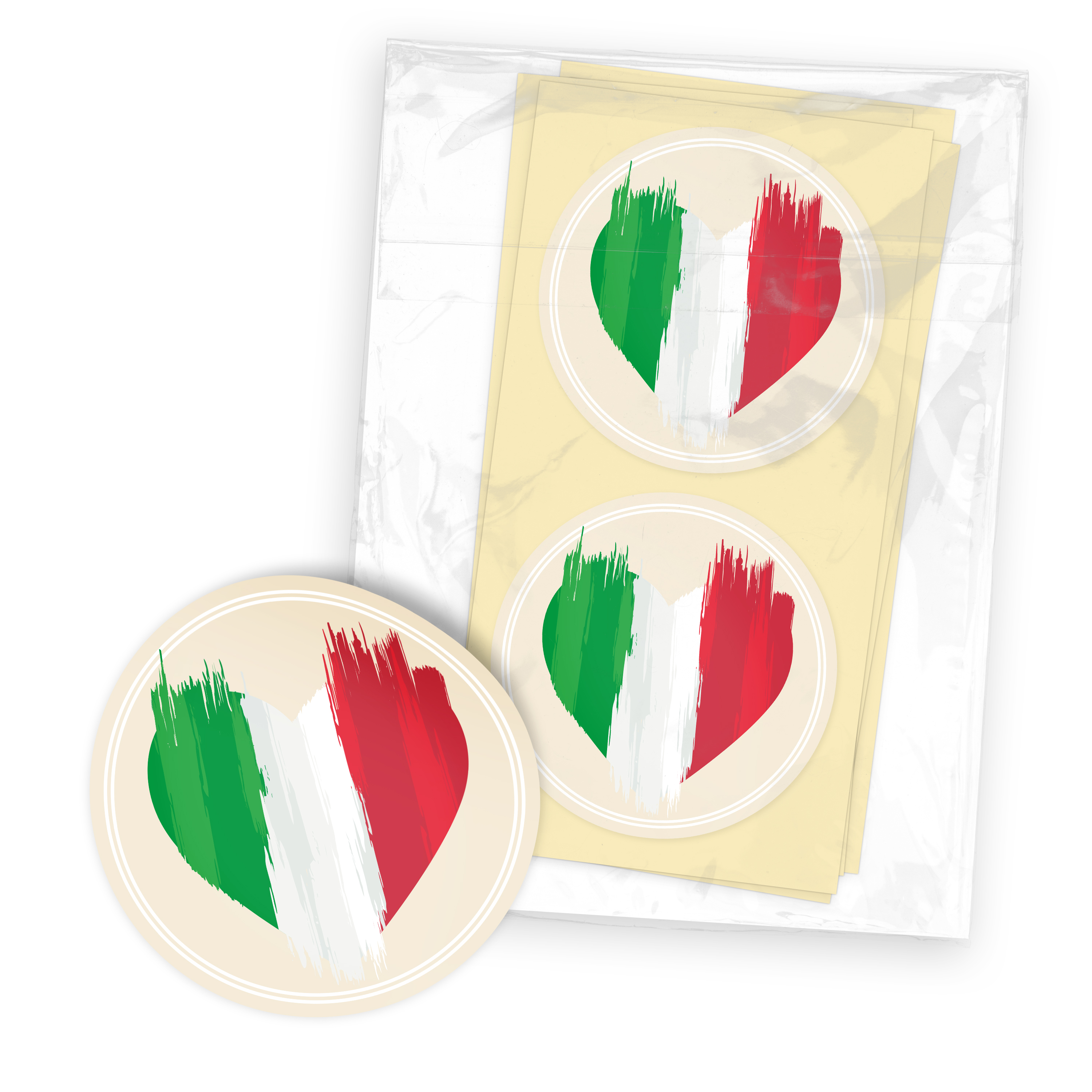 itenga 24x Sticker ITALIEN rund � � 4 cm | Aufkleber im...