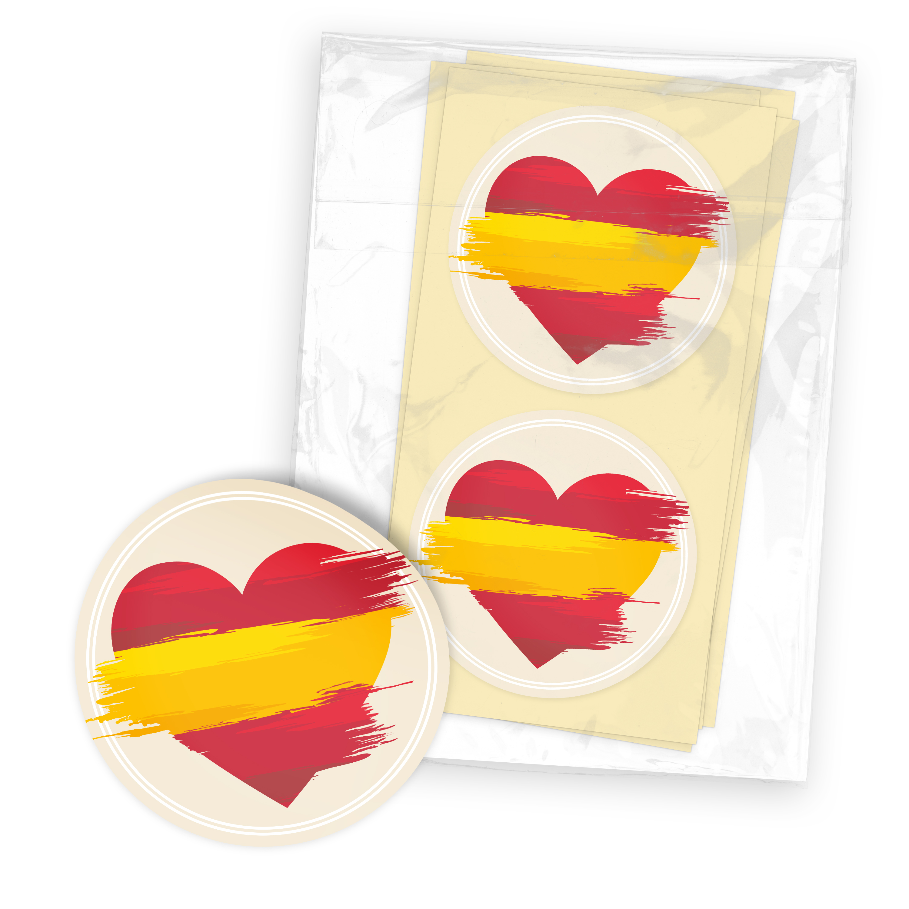 itenga 24x Sticker SPANIEN rund � � 4 cm | Aufkleber im...