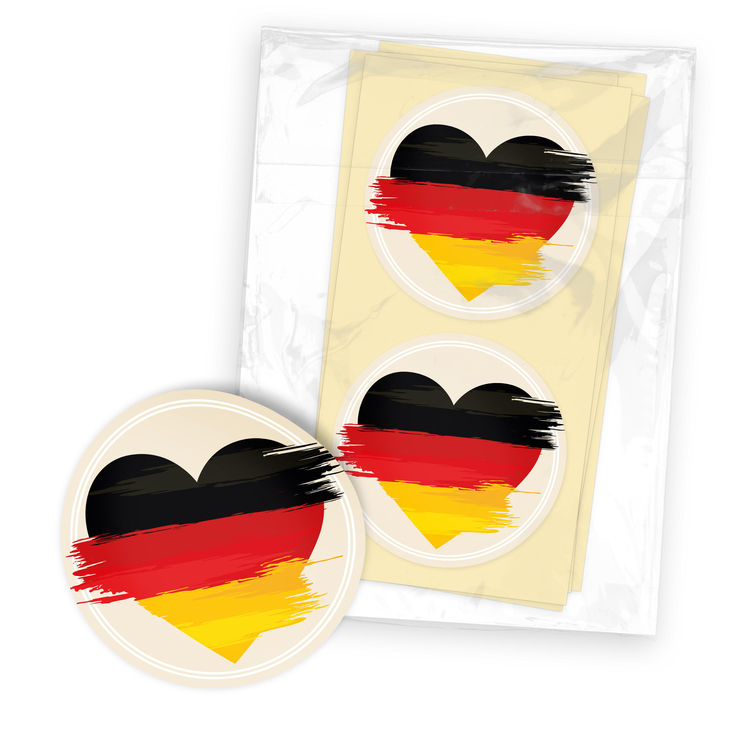itenga 24x Sticker DEUTSCHLAND rund � � 4 cm | Aufklebe...