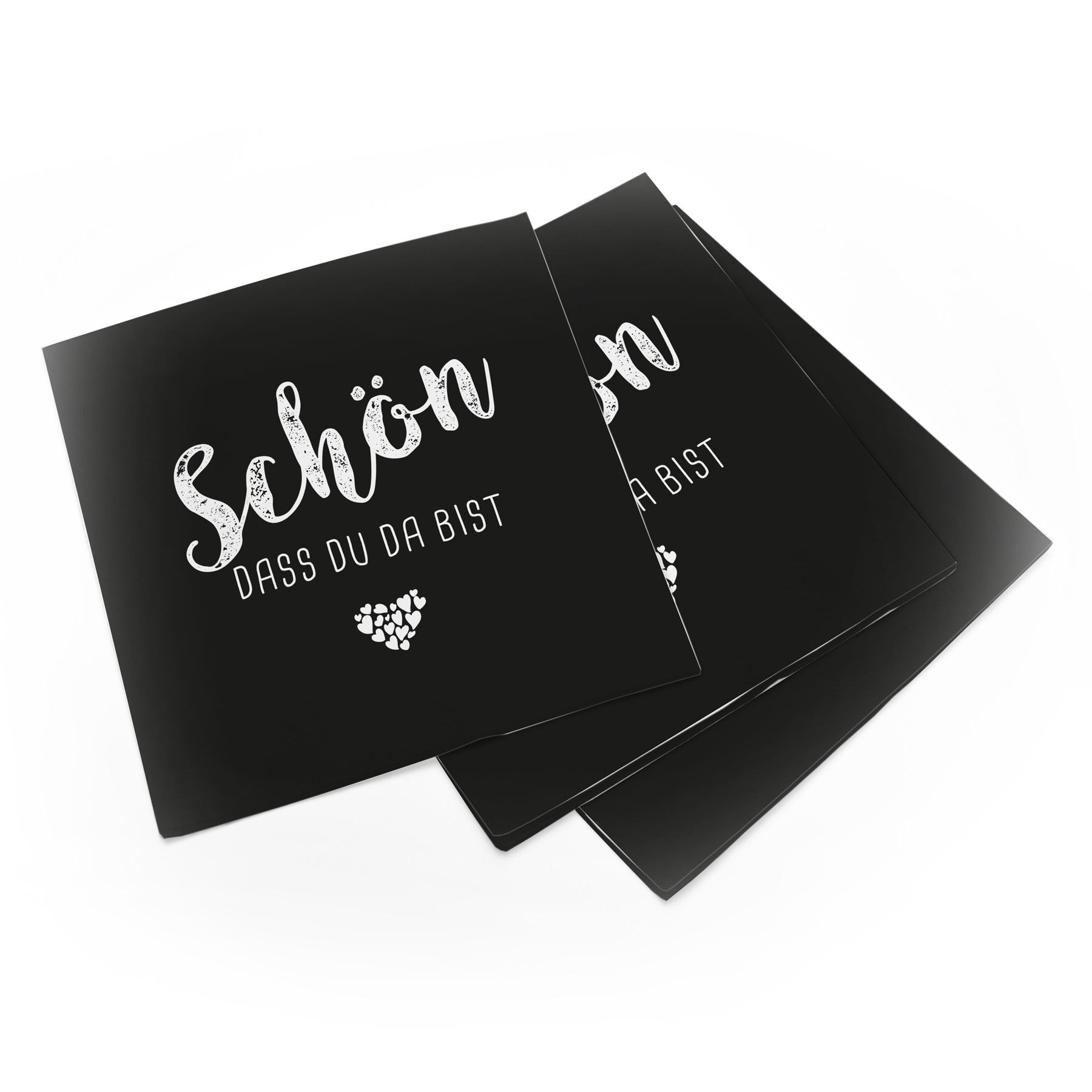 itenga 20x Serviette Sch�n dass du da bist - SCHWARZ