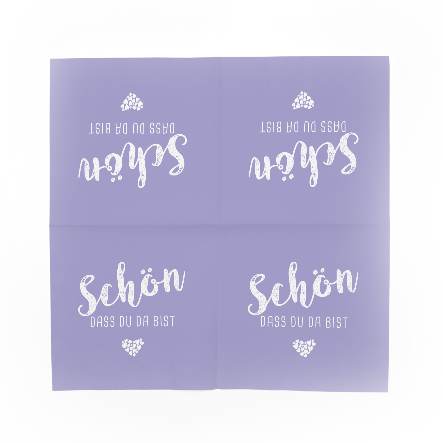 itenga 40x Serviette Sch�n dass du da bist - LILA / FLIEDER