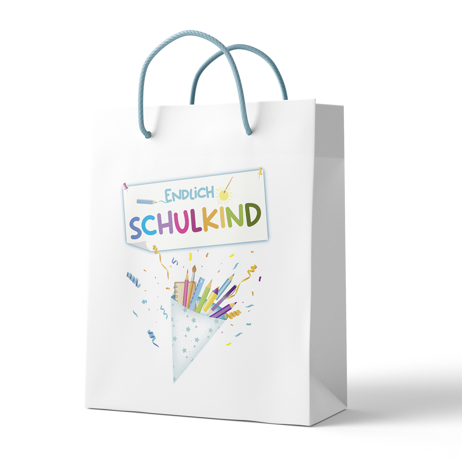 itenga Geschenkt�te mit Kordel - Endlich Schulkind WEISS...