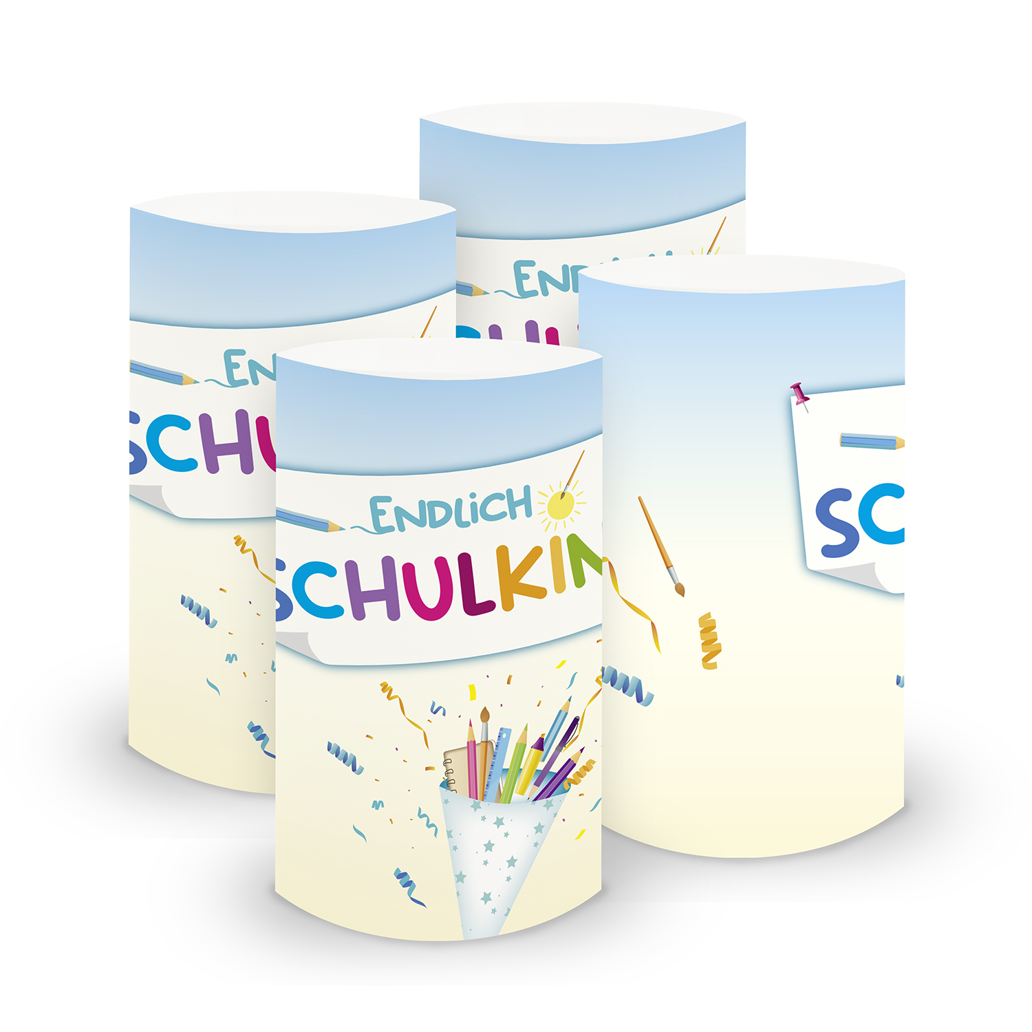 itenga 6x Windlicht Endlich Schulkind