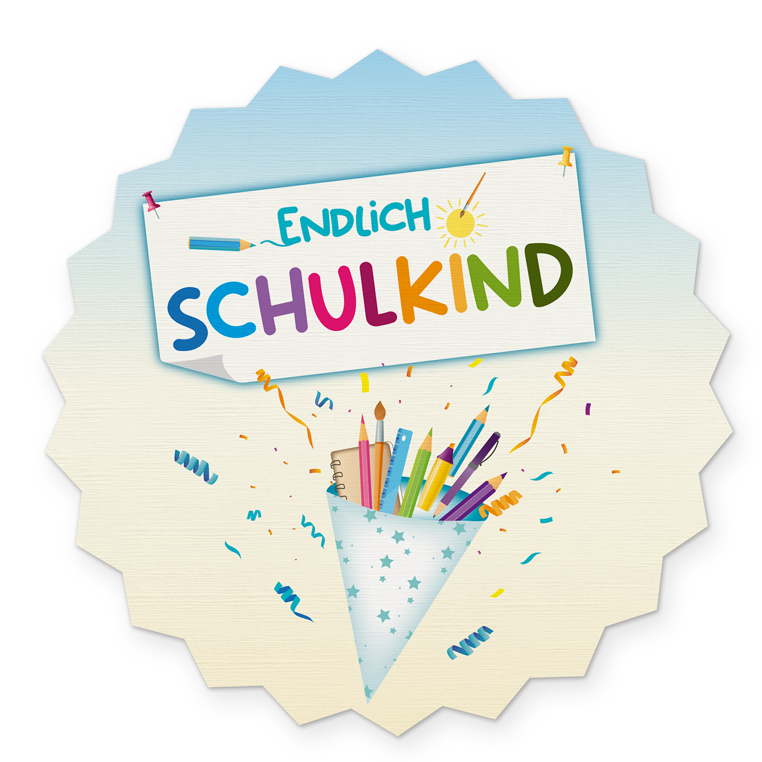 itenga 10x Aufkleber Sticker "Endlich Schulkind" 12 x 1...