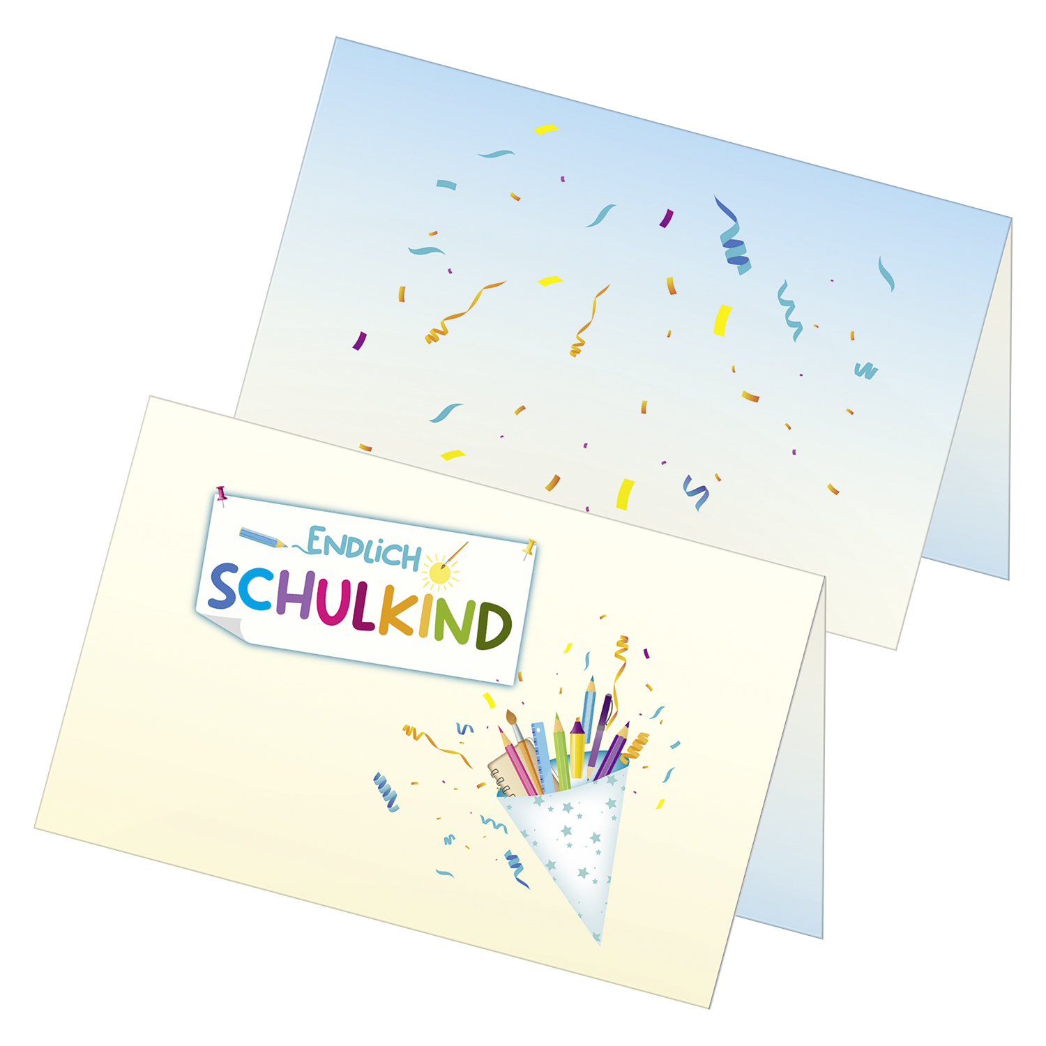 itenga 48x Tischkarten Platzkarten Endlich Schulkind Mot...