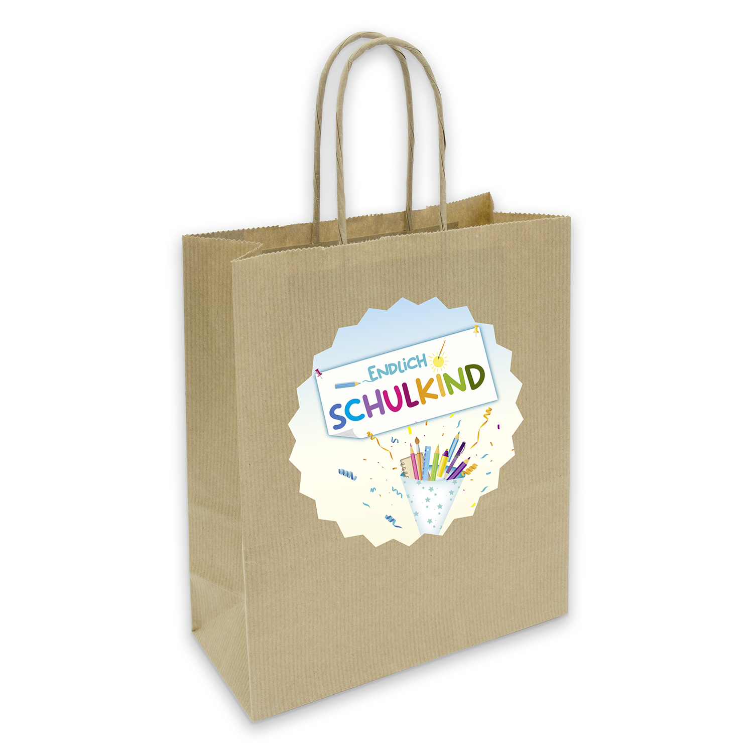 itenga Geschenkt�te mit Kordel + Aufkleber Endlich Schul...