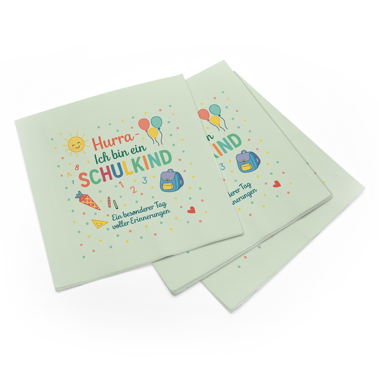 itenga 20x Serviette Hurra Ich bin ein Schulkind