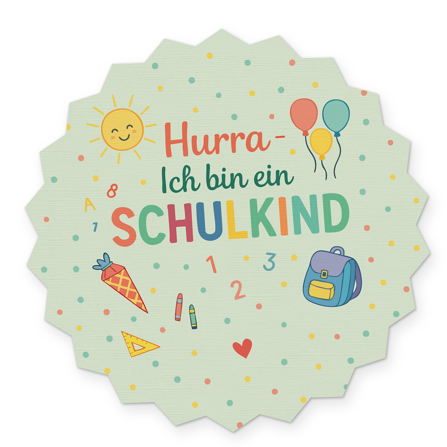 itenga 10x Aufkleber Sticker "Hurra Ich bin ein Schulkin...