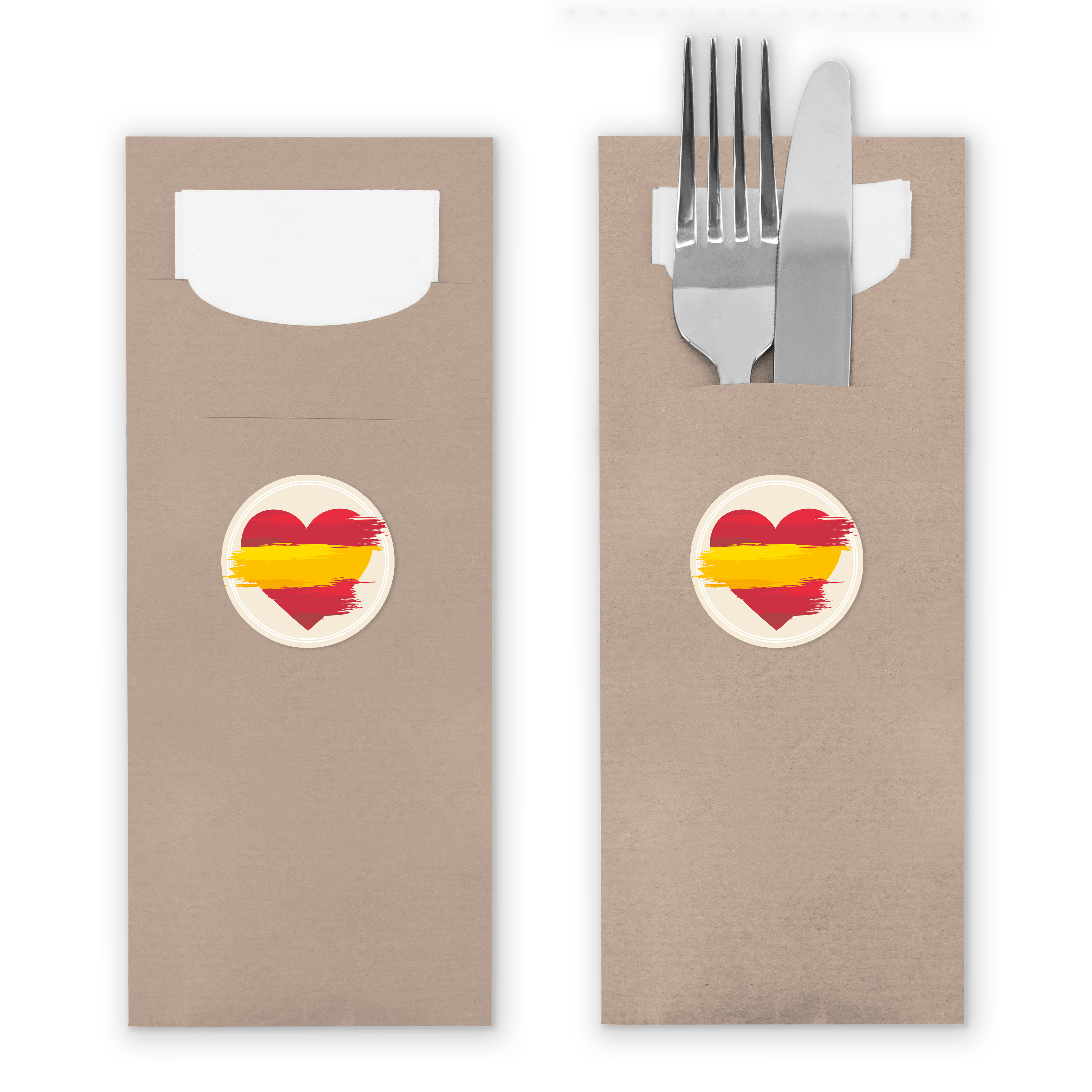 itenga 24x Bestecktaschen + Sticker Flagge Spanien