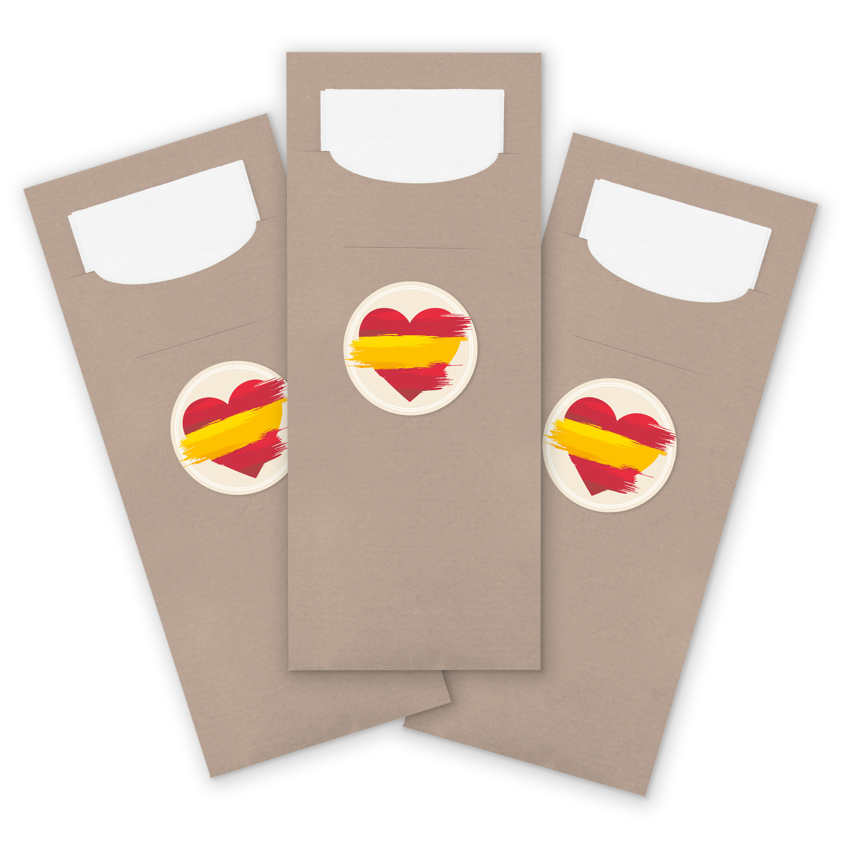 itenga 24x Bestecktaschen + Sticker Flagge Spanien