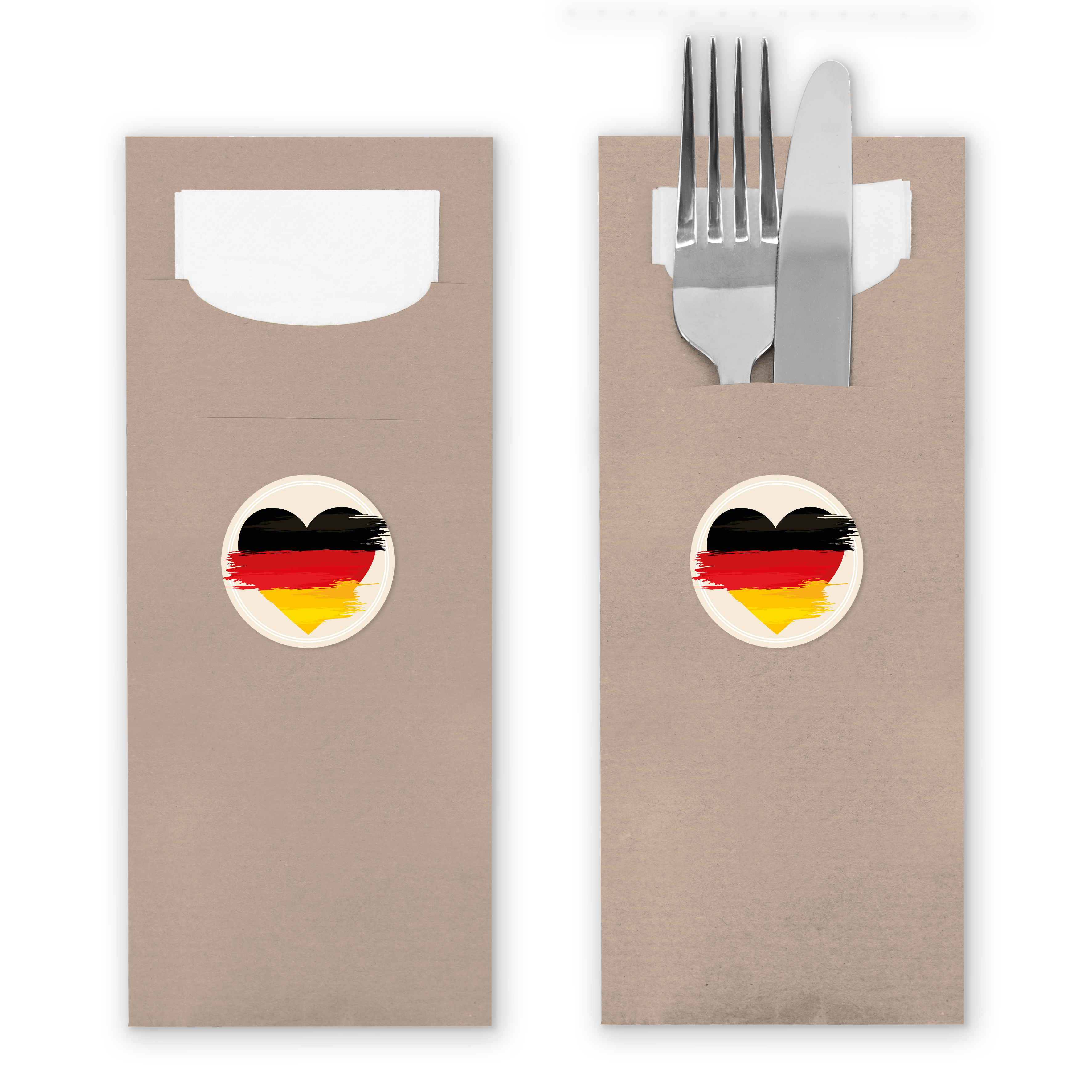 itenga 24x Bestecktaschen + Sticker Flagge Deutschland