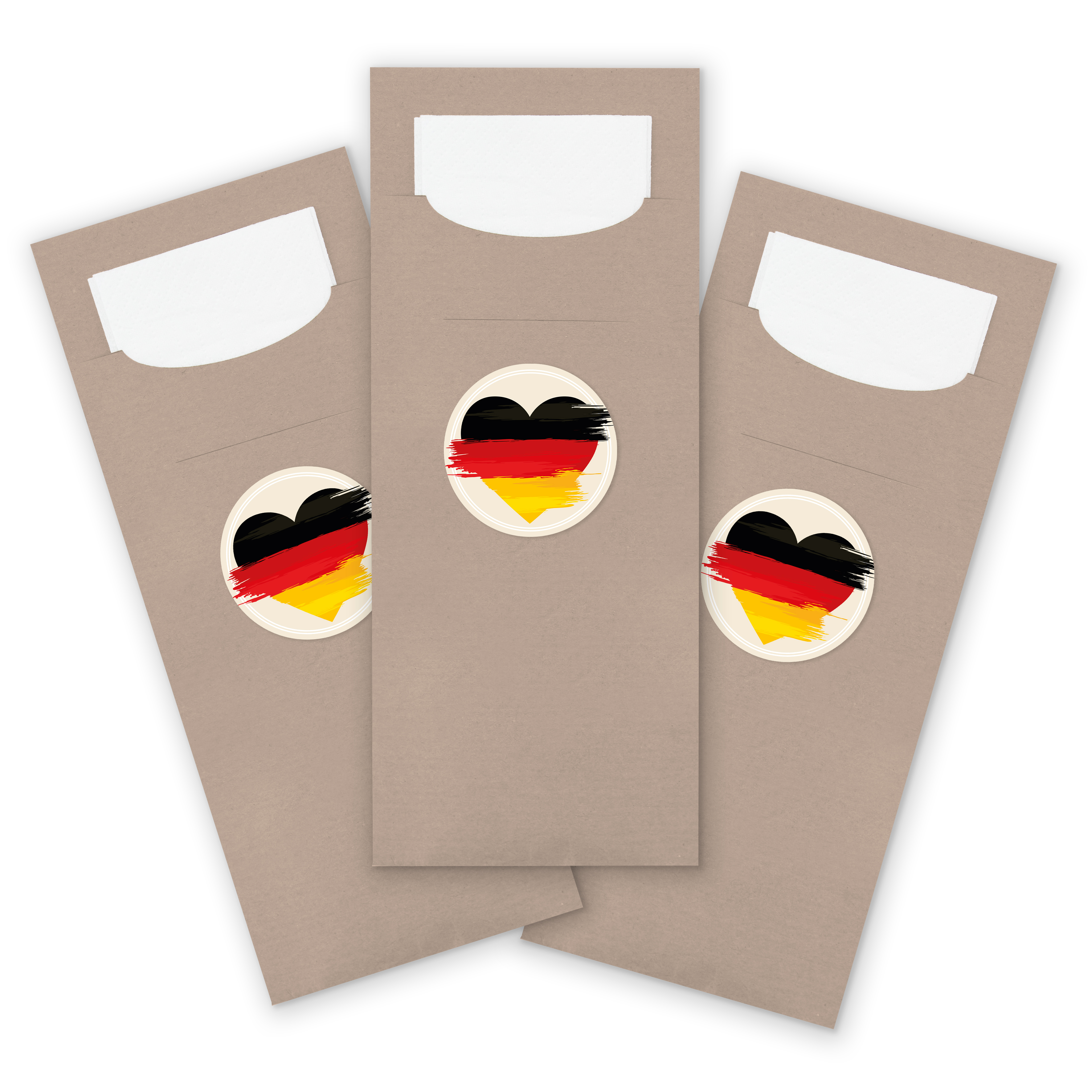 itenga 24x Bestecktaschen + Sticker Flagge Deutschland