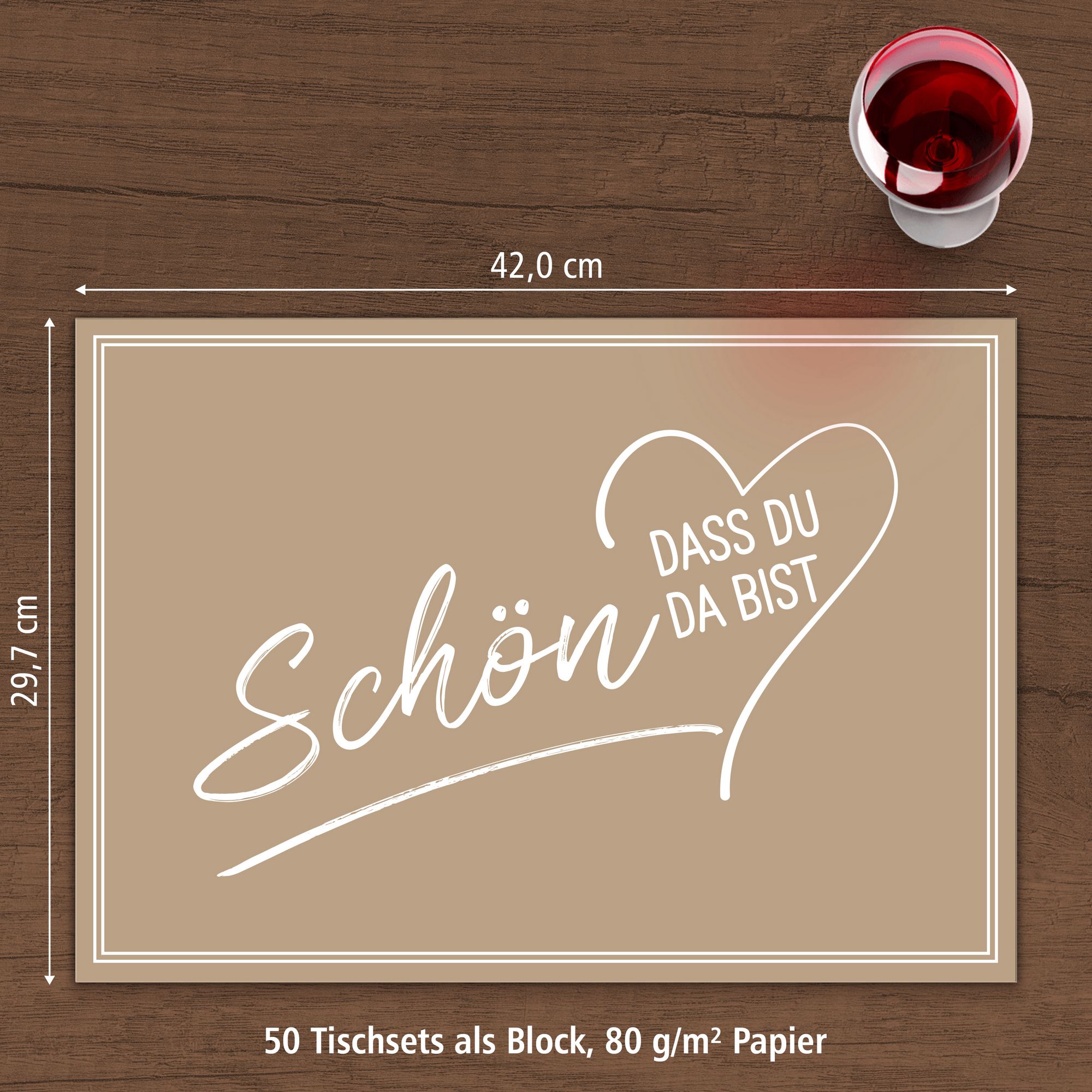 ITENGA Tischset A3 Sch�n dass du da bist V2 latte macchiato