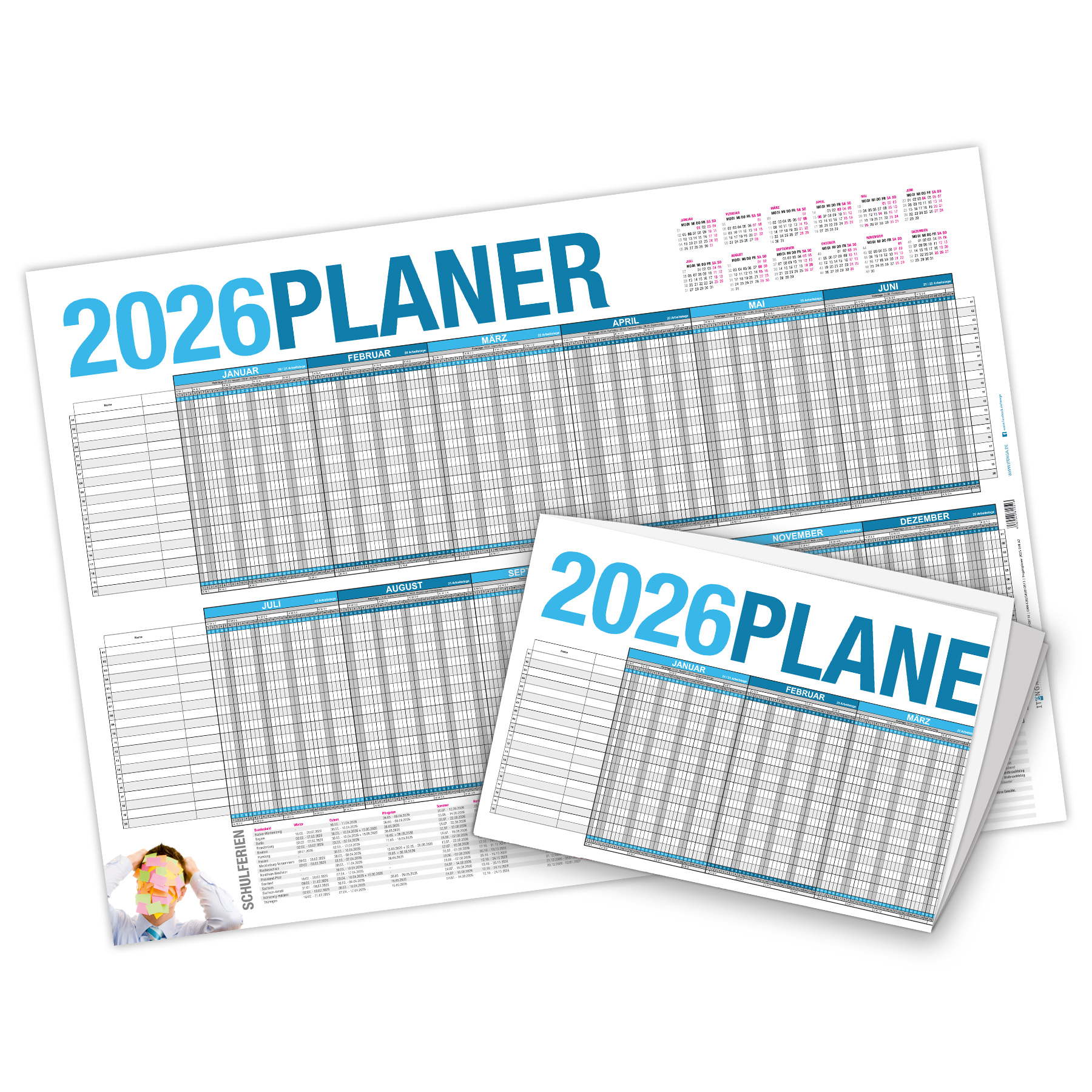 itenga Urlaubsplaner Projektplaner 2026 Wandkalender DIN...