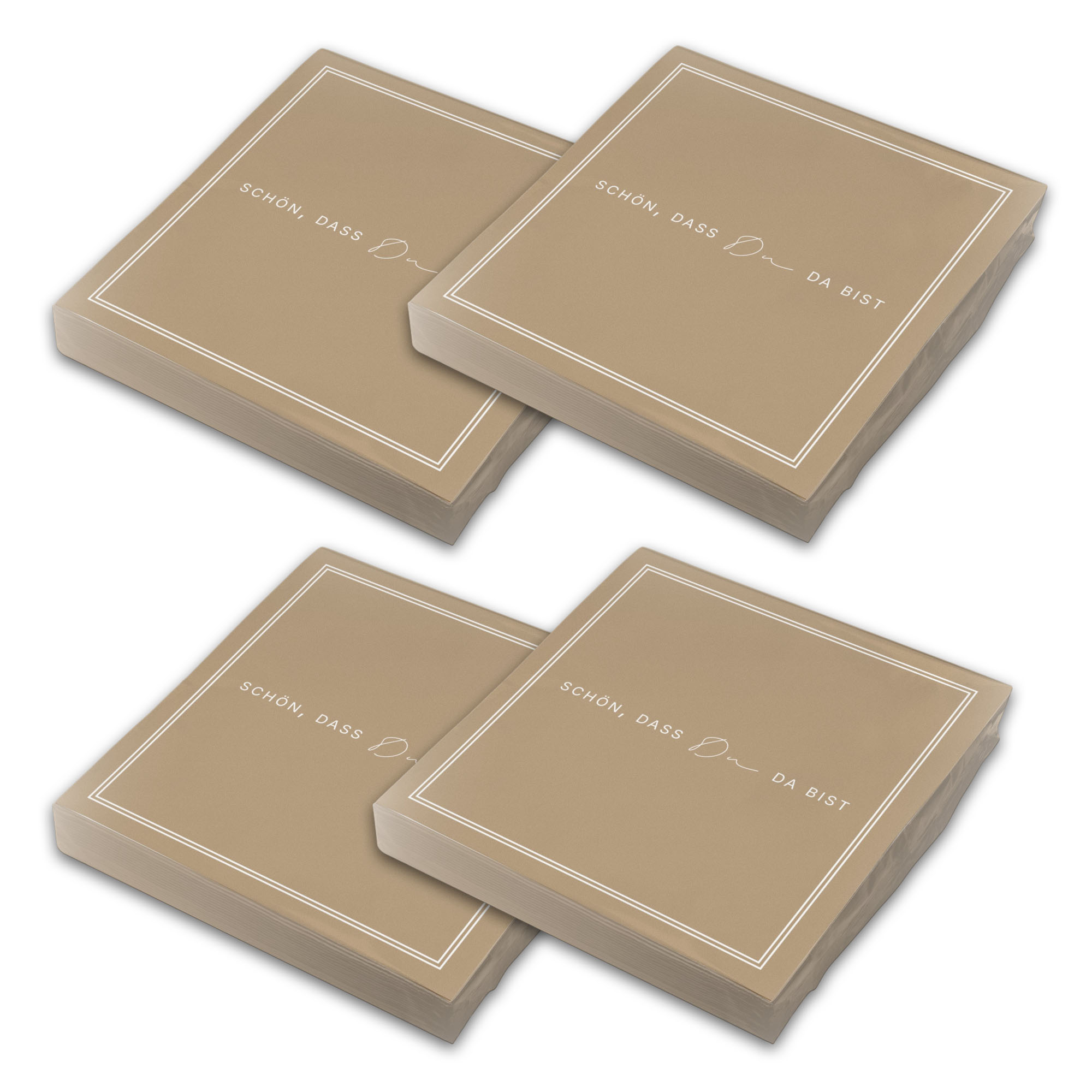 ITENGA 80x Servietten Sch�n dass du da bist V3 latte mac...
