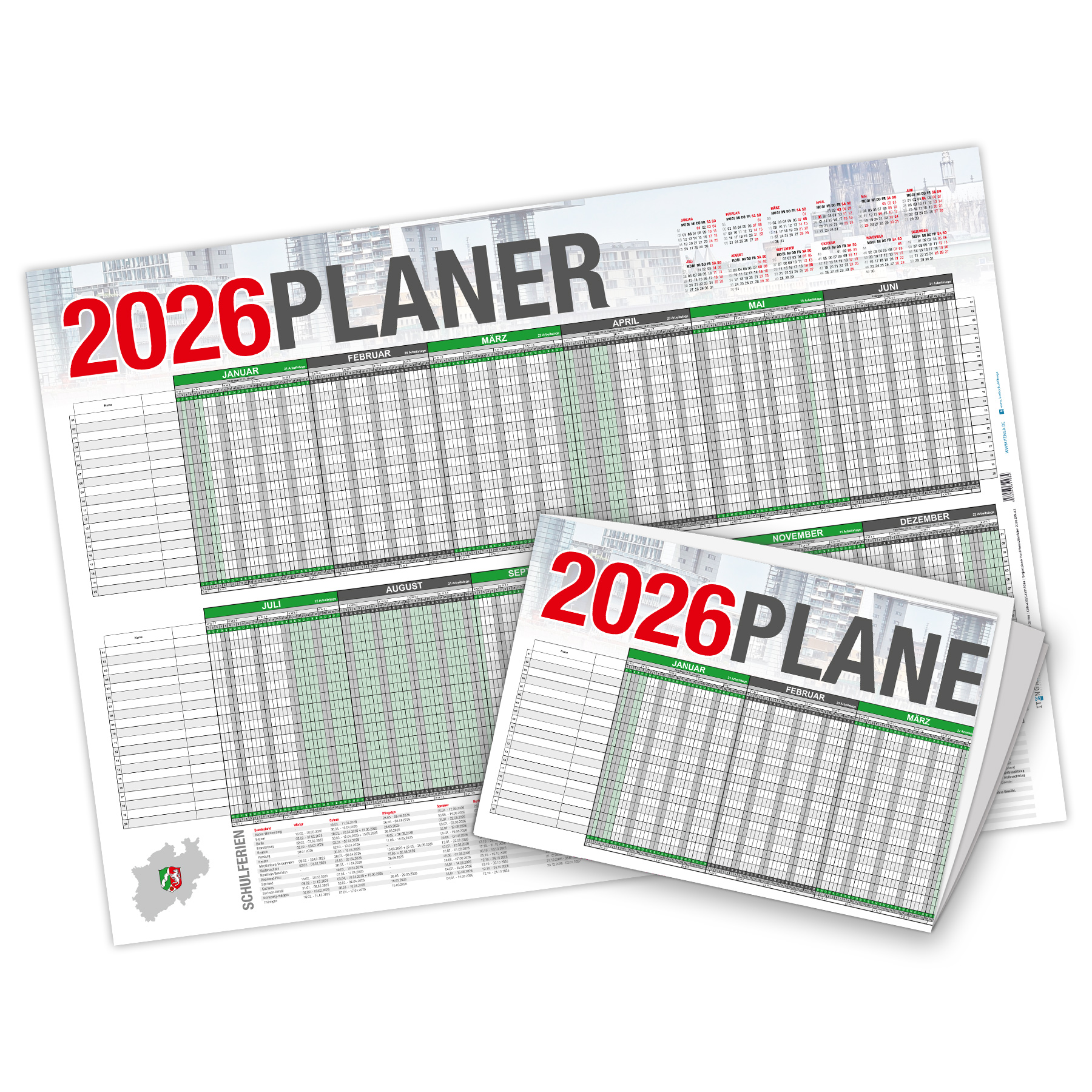 itenga Urlaubsplaner Projektplaner 2026 - NRW DIN A2 gef...