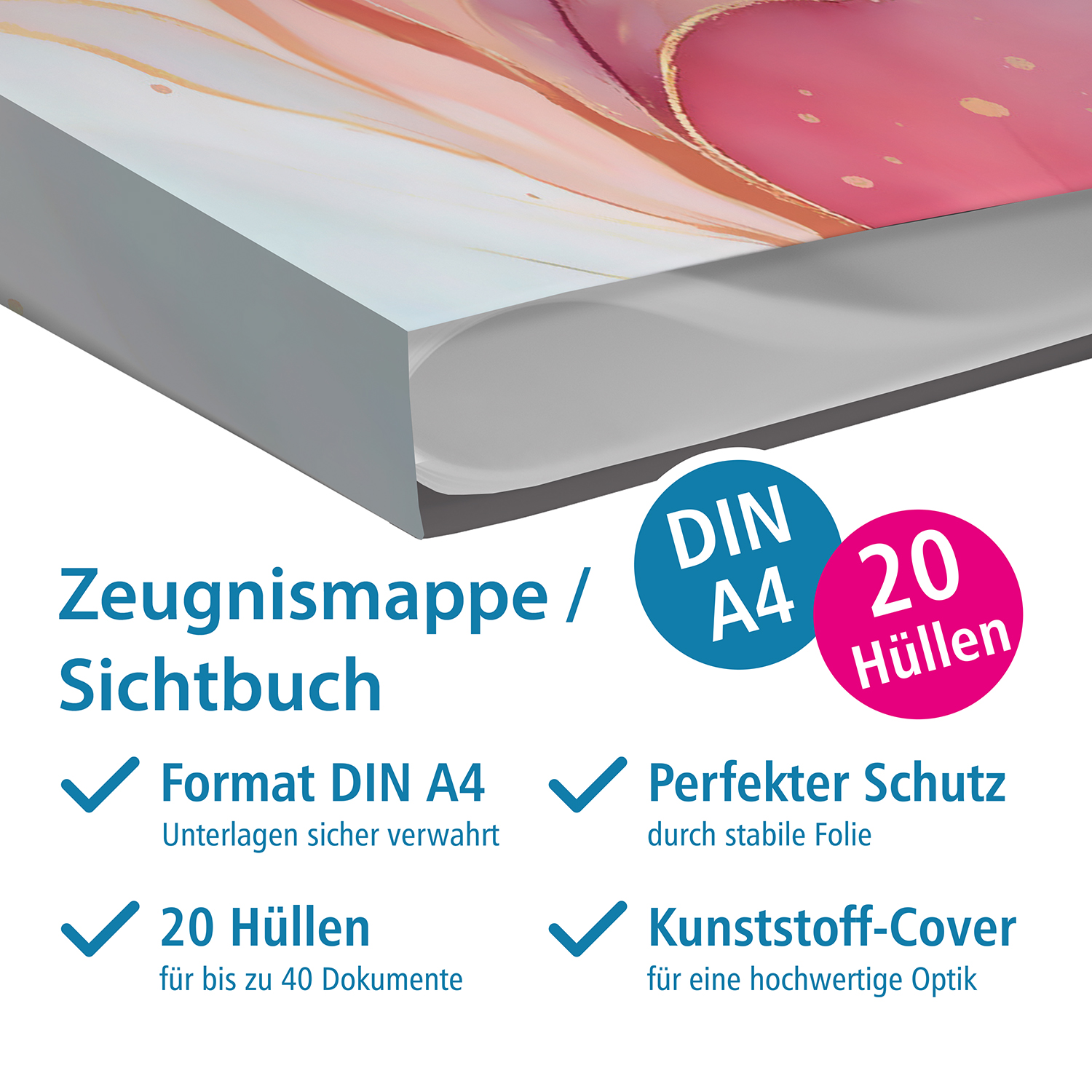itenga Zeugnismappe A4 Kunststoff Sichtbuch Motiv MANDALA