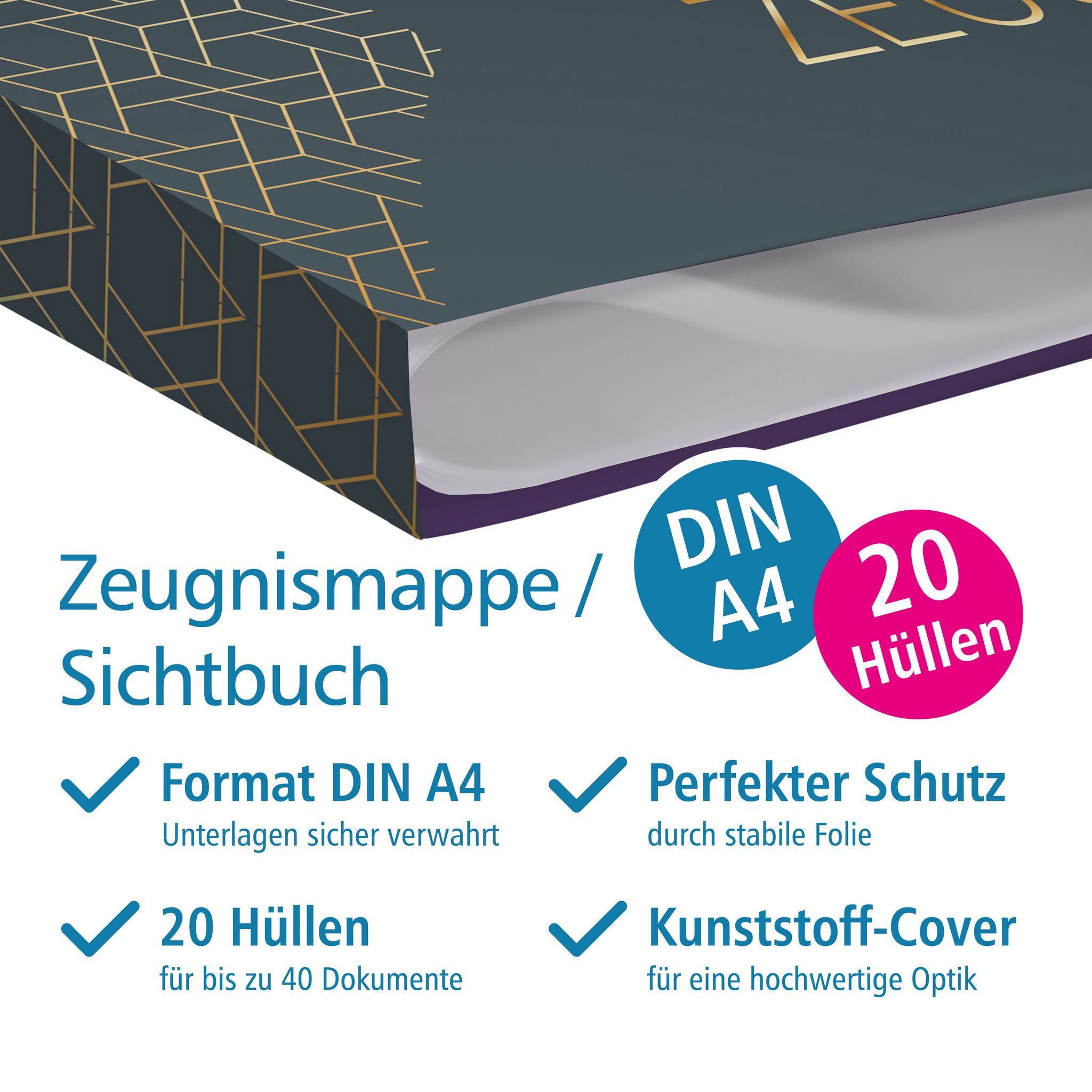 itenga Zeugnismappe A4 Kunststoff Sichtbuch Motiv URBAN ...