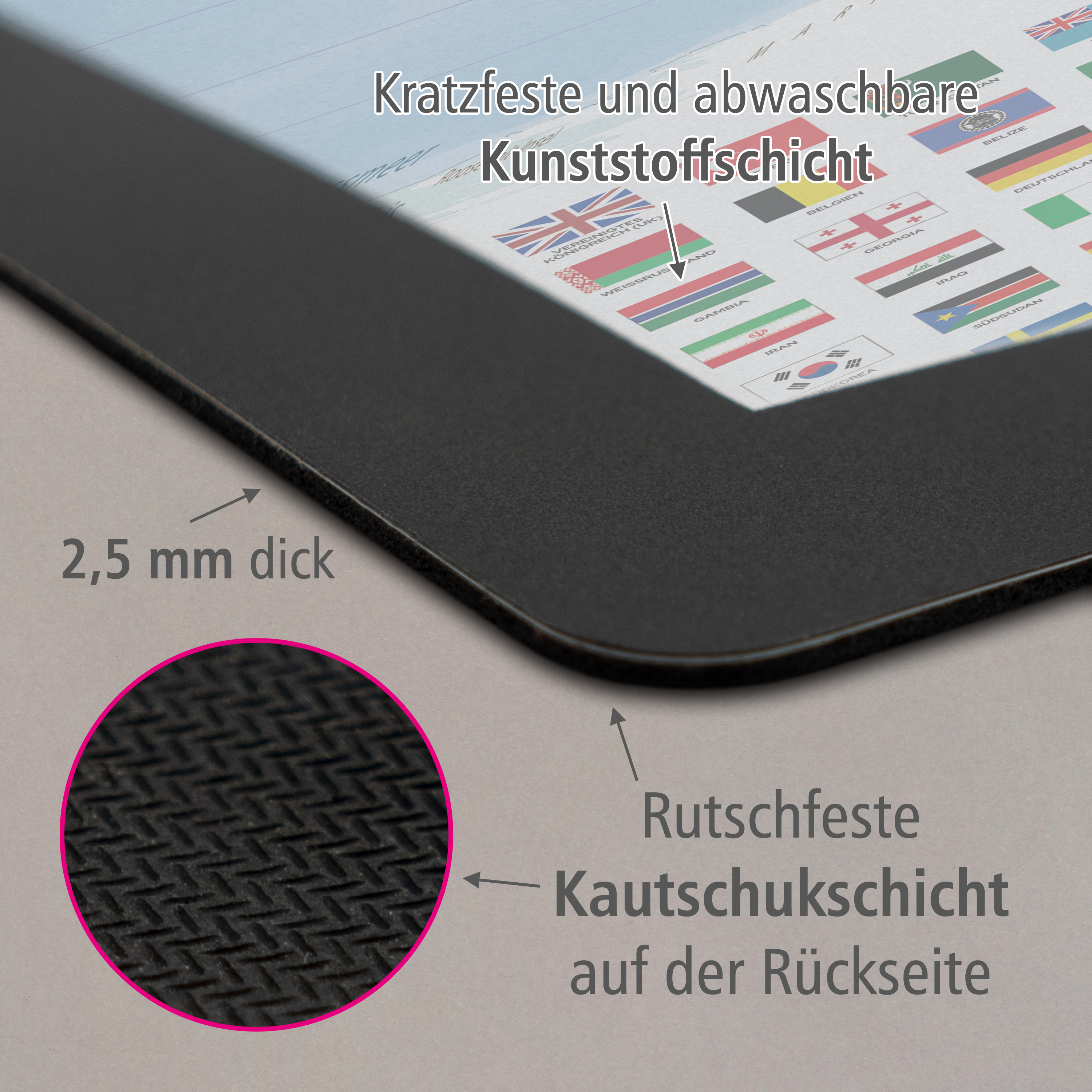 itenga Schreibunterlage V1 Motiv Weltkarte