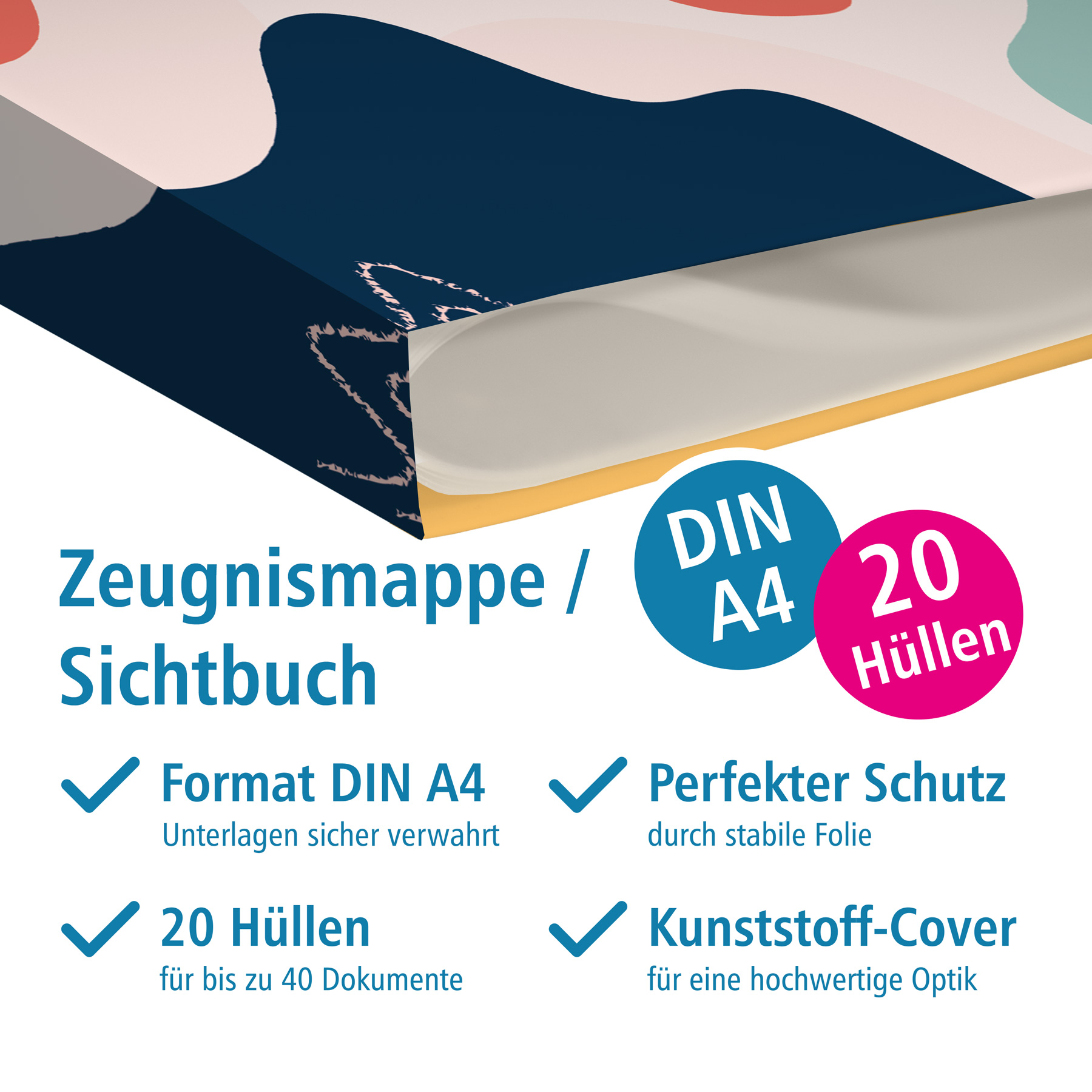 itenga Zeugnismappe A4 Kunststoff Sichtbuch Motiv Retro ...