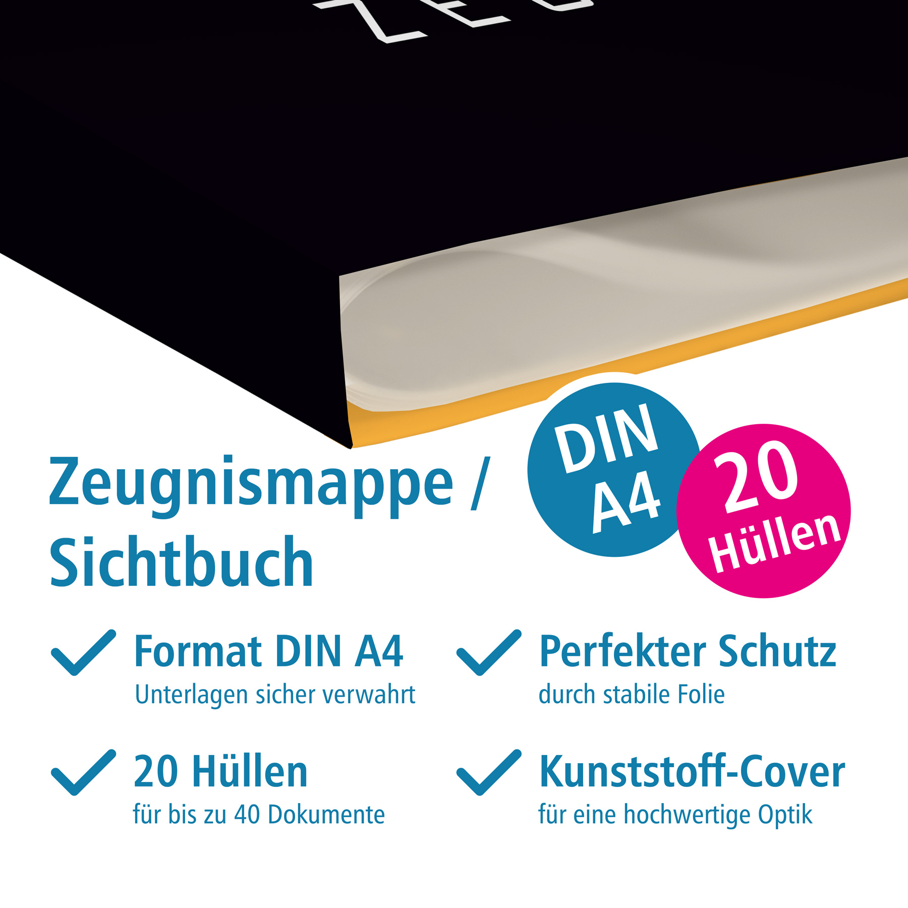 itenga Zeugnismappe A4 Kunststoff Sichtbuch Motiv Gl�hbi...