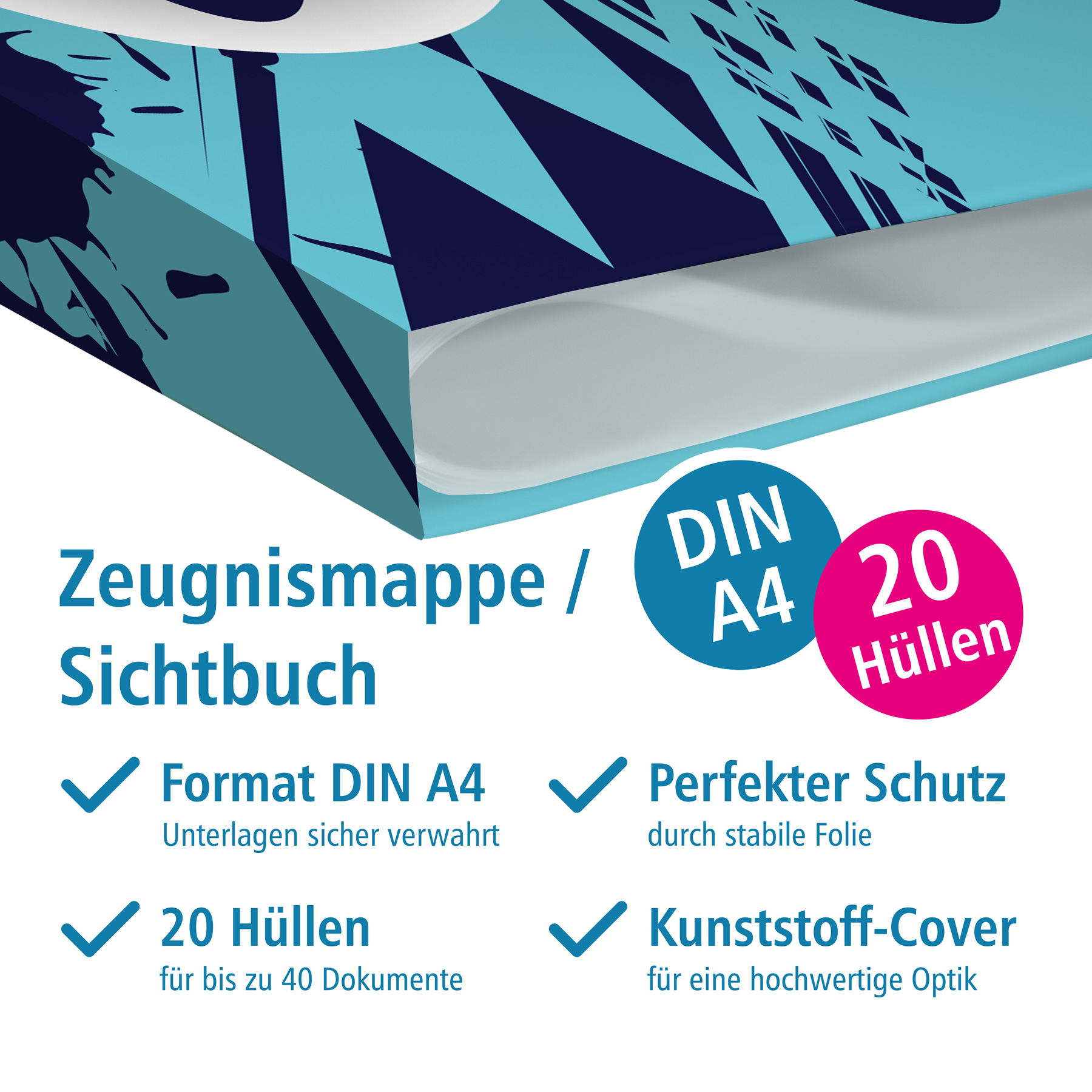 itenga Zeugnismappe A4 Kunststoff Sichtbuch Motiv Gaming...