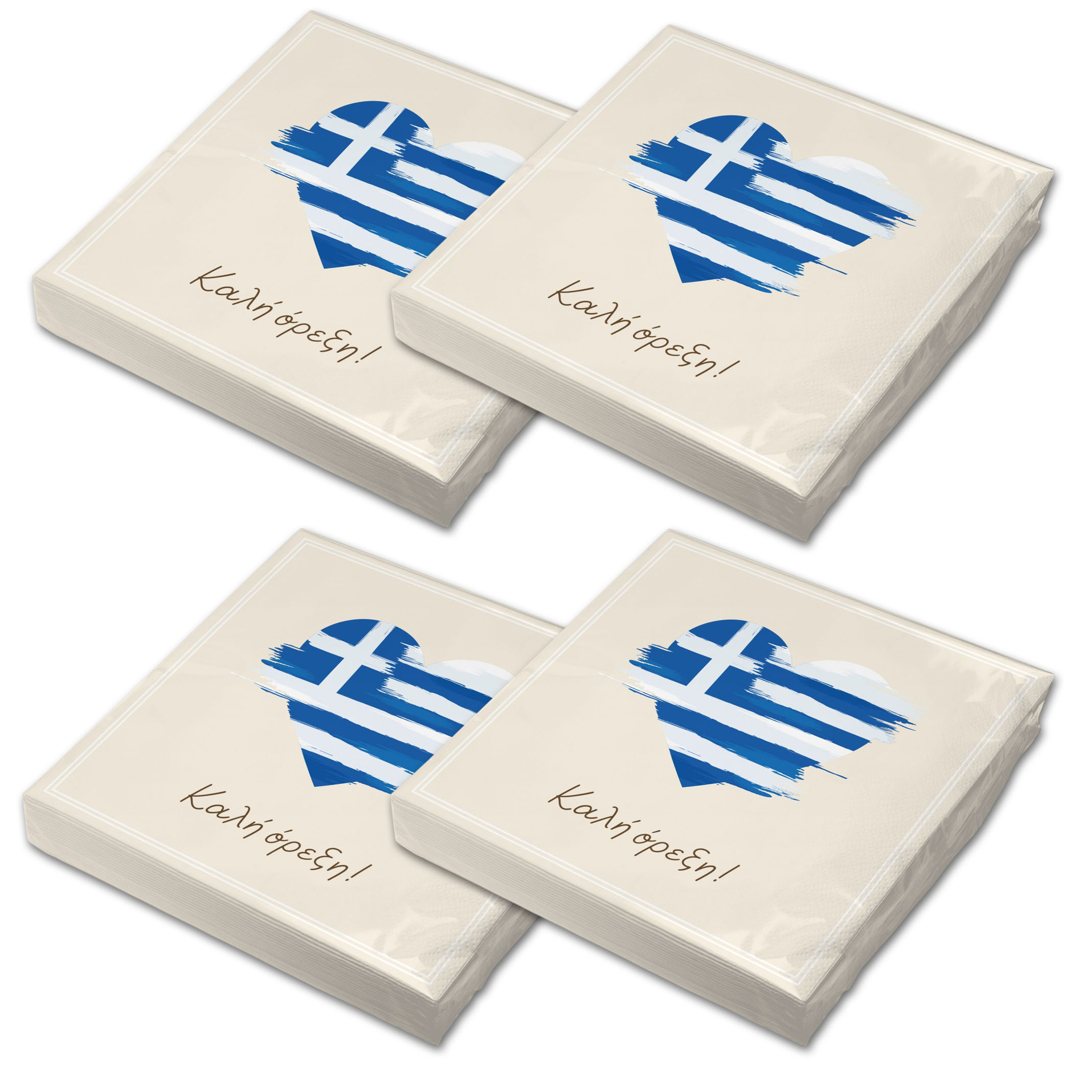 itenga 80x Serviette Herz Flagge GRIECHENLAND