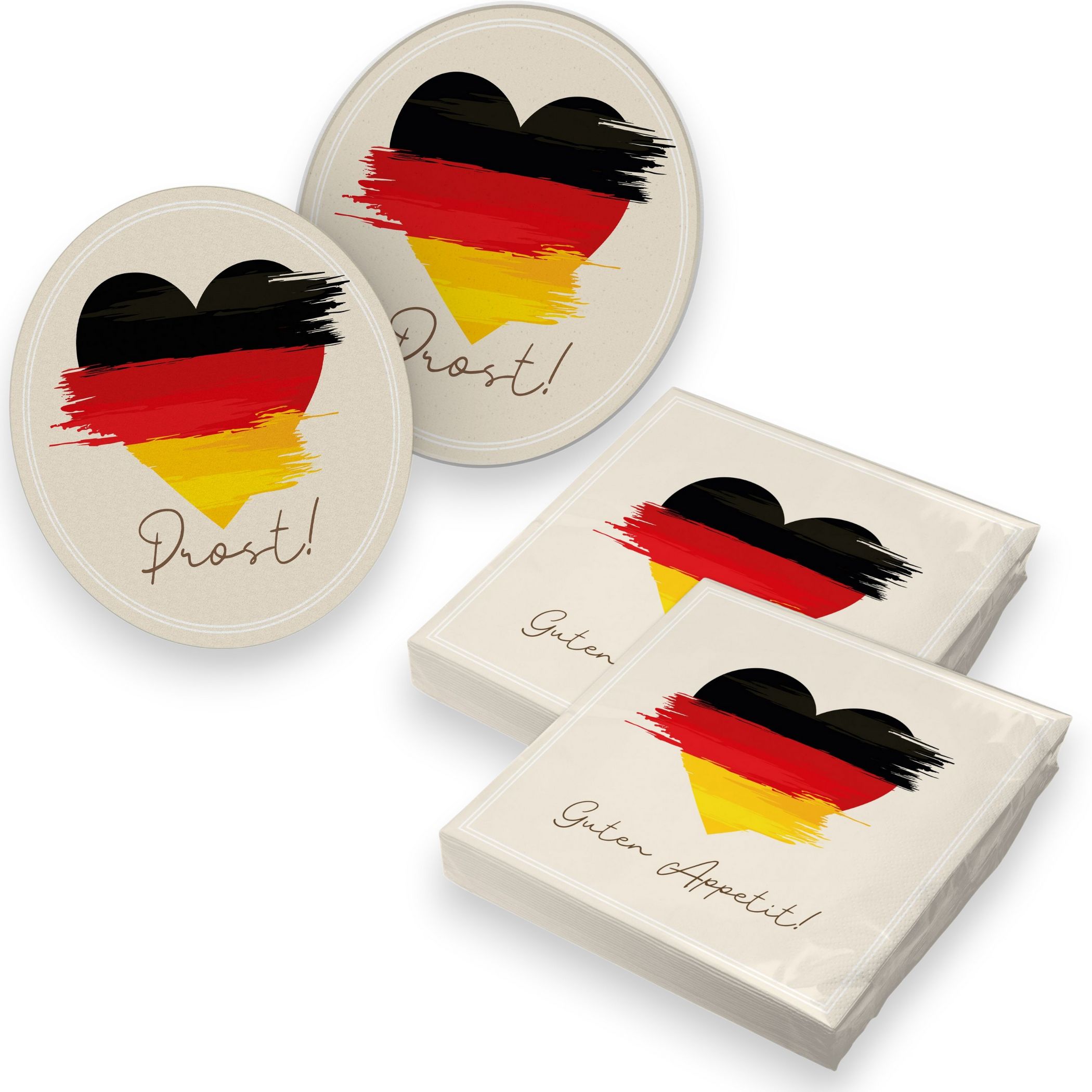 itenga 40x Servietten mit 40x Bierdeckel - Deutschland -...