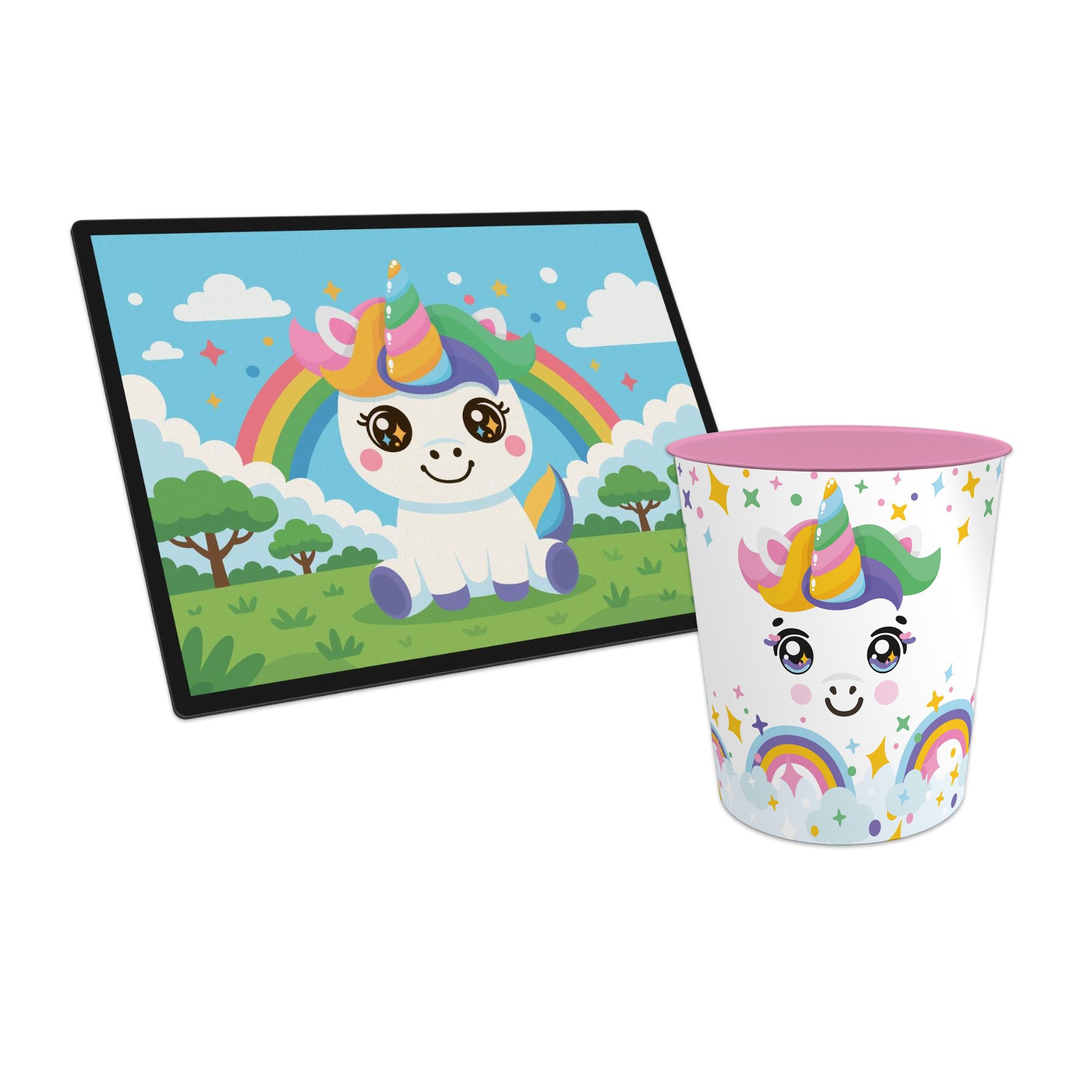 itenga Papierkorb mit Schreibunterlage KAWAII Motiv EINH...