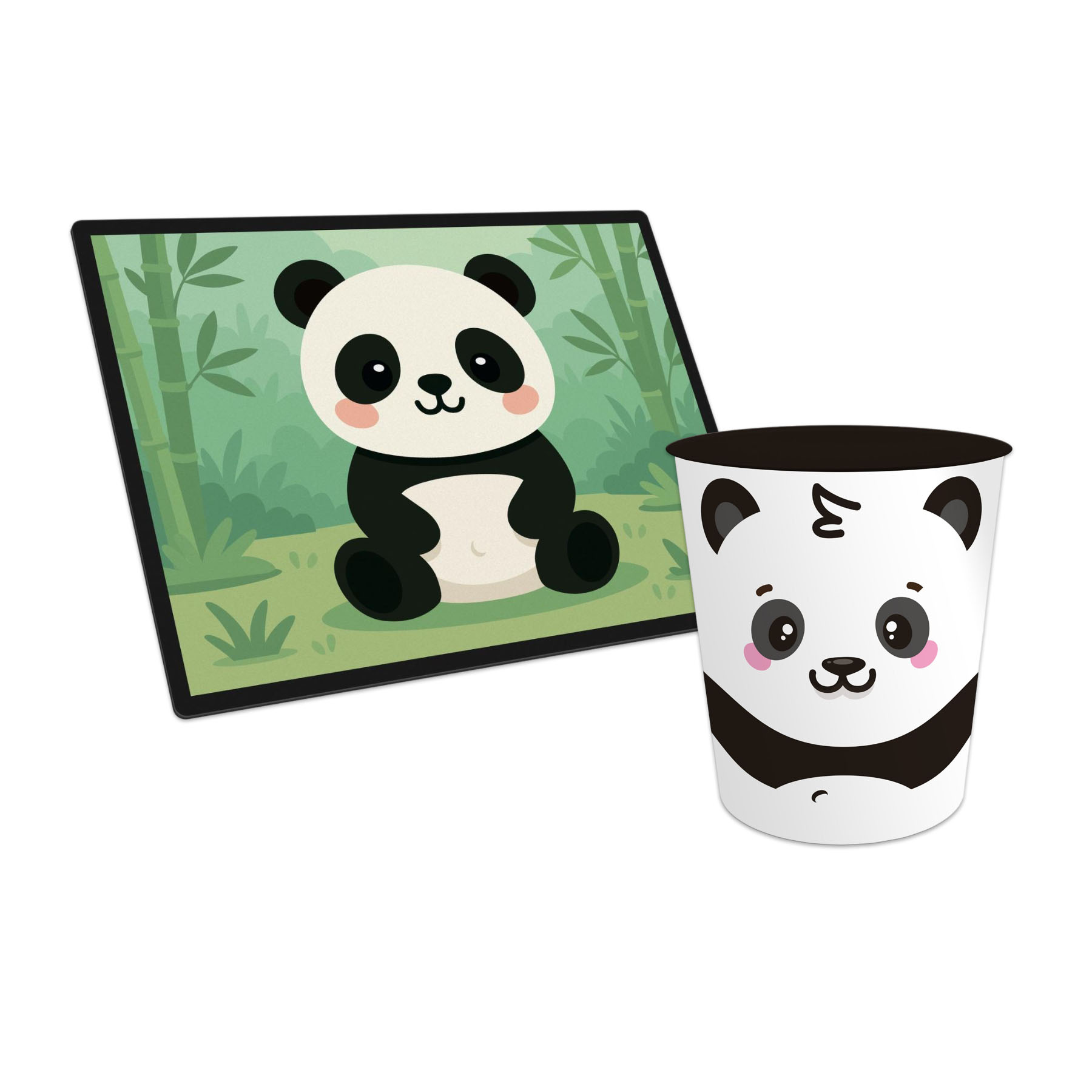 itenga Papierkorb mit Schreibunterlage KAWAII Motiv PAND...