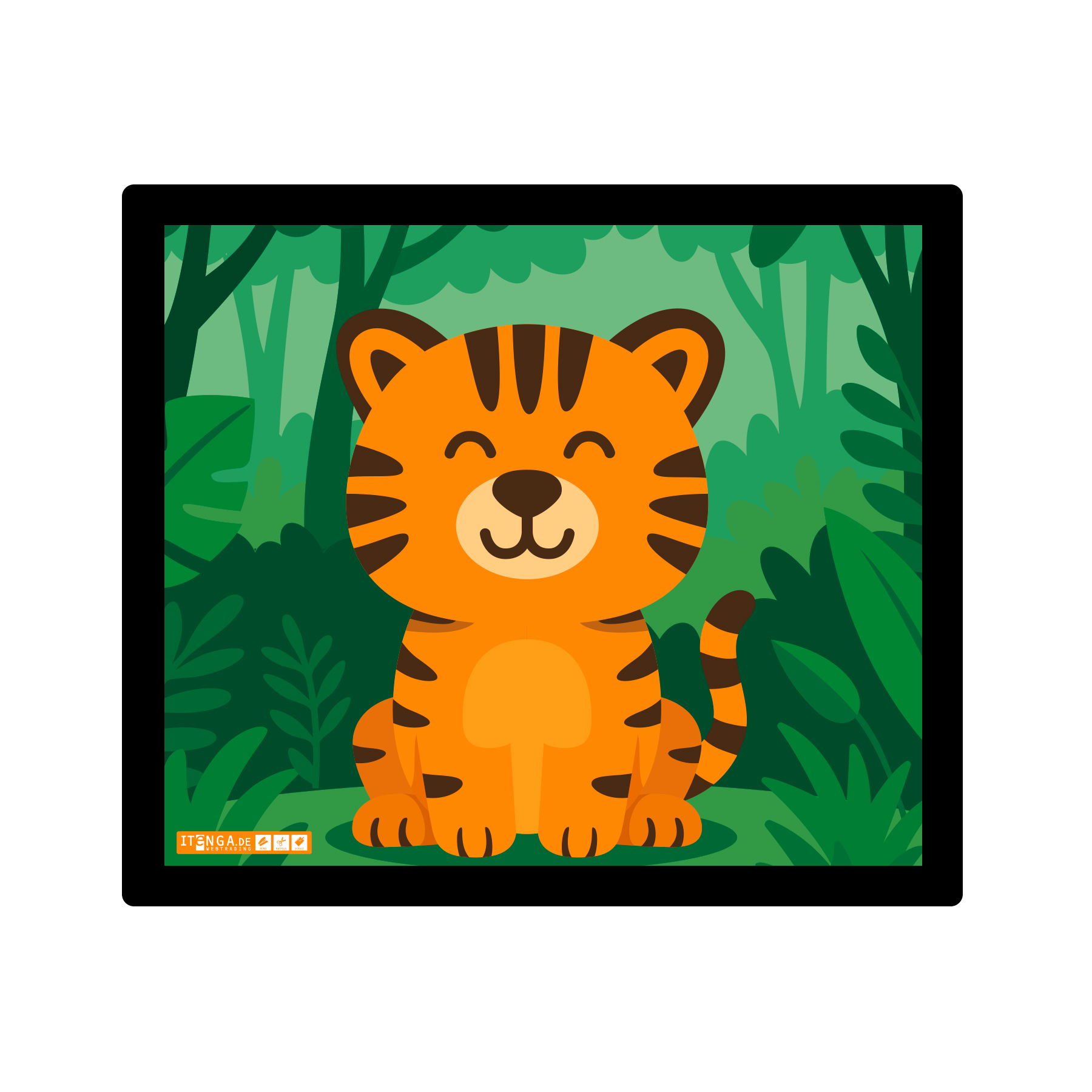 ITENGA Mauspad Kawaii Design - TIGER 21 x 18 cm Kunststo...