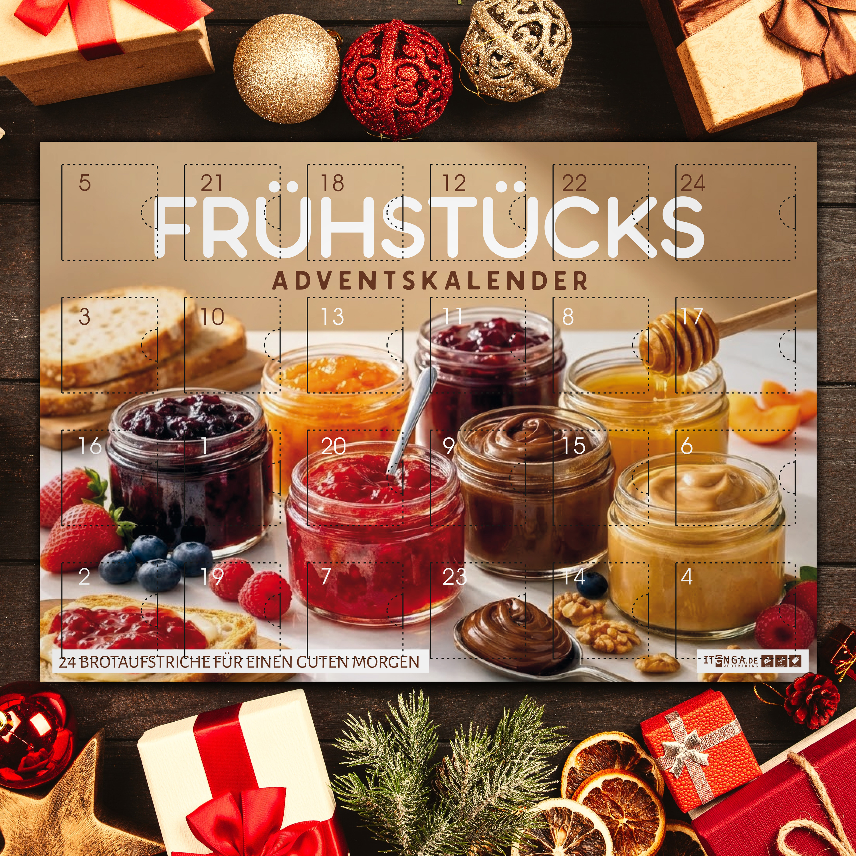itenga Adventskalender Fr�hst�ck Brotaufstriche - Motiv ...