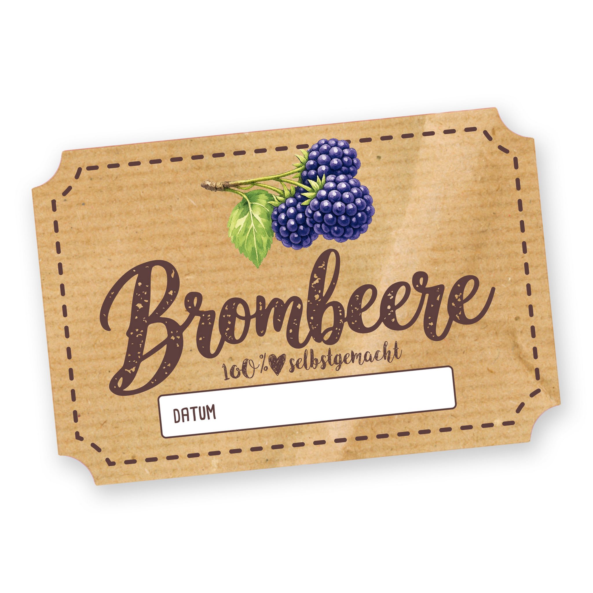 Itenga 50 x Marmeladenetikett rechteckig 6x4cm Brombeere